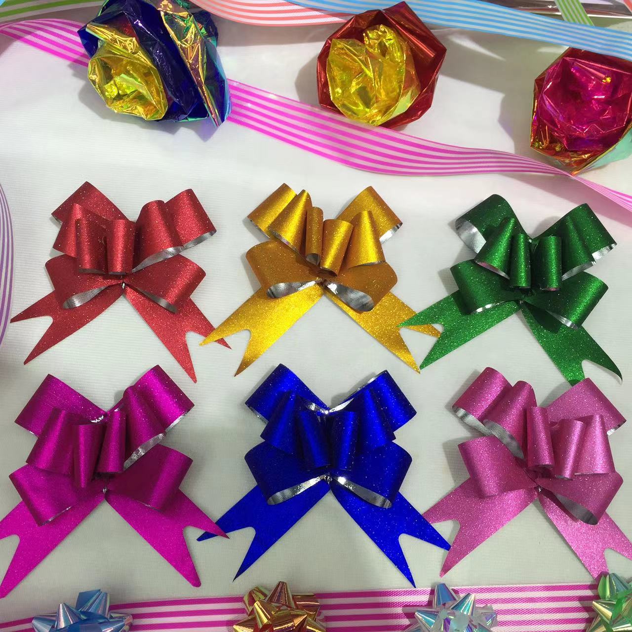 Exquisite hand-pulled flower gift box decorated with bow and ribbon festival gift decoration 2217