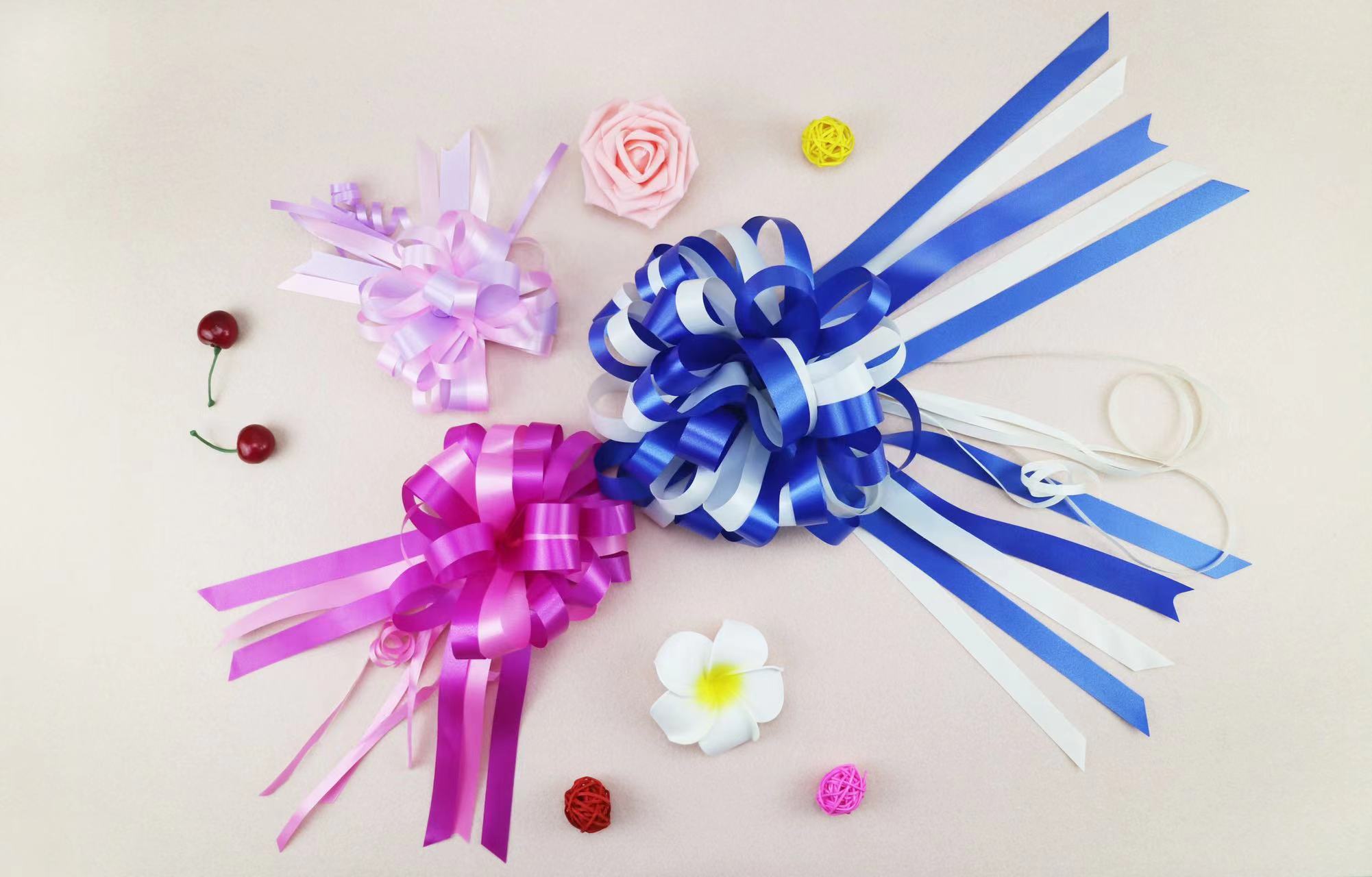 Exquisite hand-pulled flower gift box decorated with bow and ribbon festival gift decoration 22010 details Picture