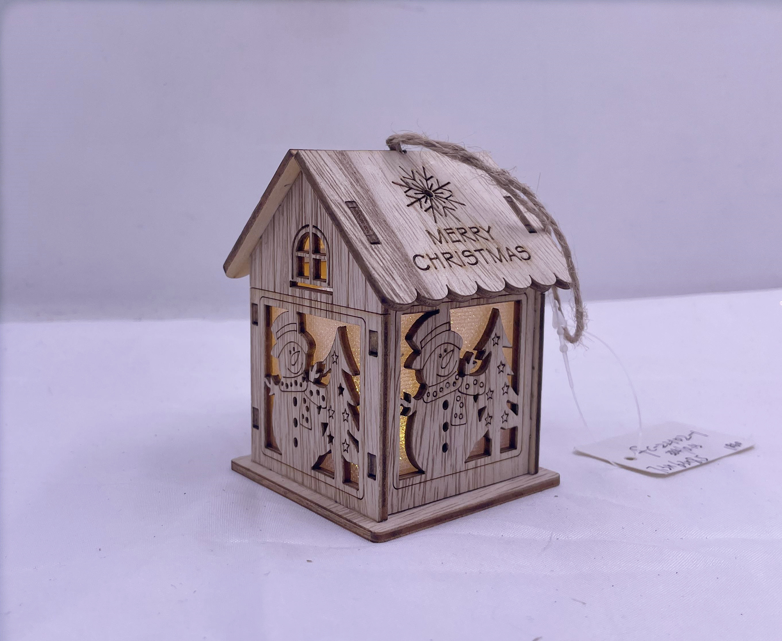 7.3X6.3X8.5CM wooden house hanging ornaments Specification image