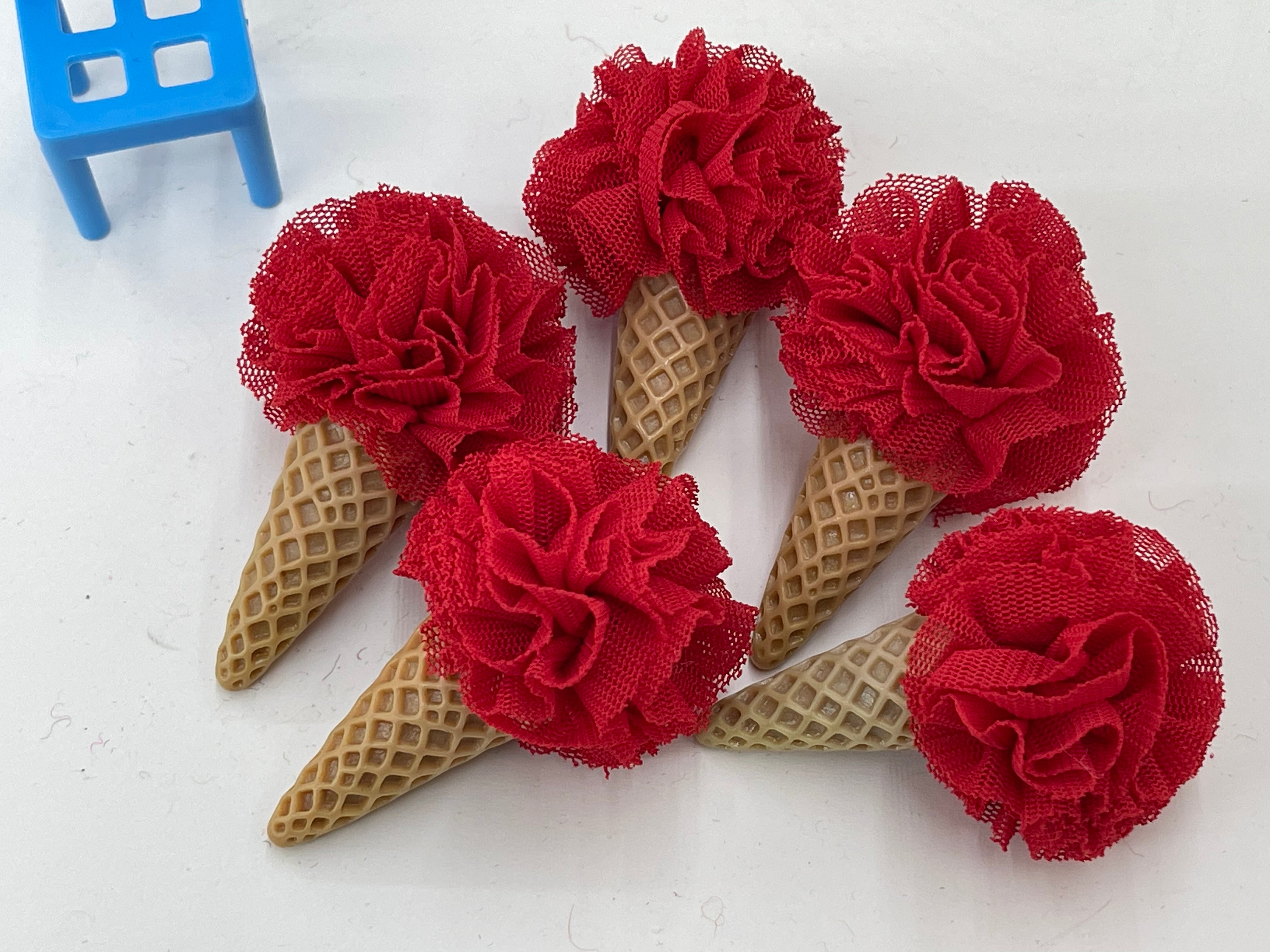 韩国 进口弹力 网纱球 4CM 立体 可爱 红色