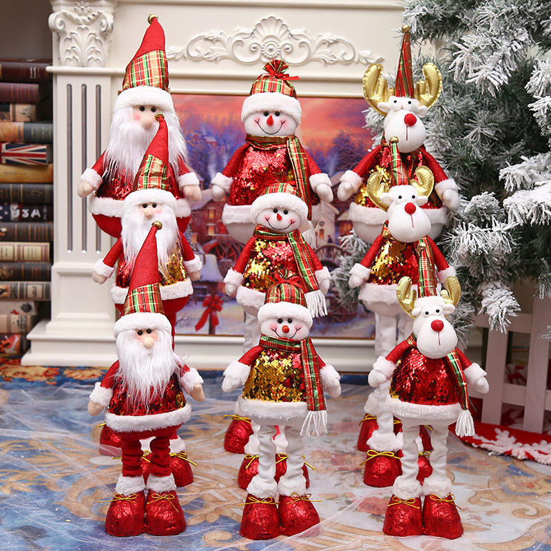 New height-adjustable Christmas dolls, Christmas decorations, extendable leg toys, Christmas gifts, and Christmas ornaments details Picture