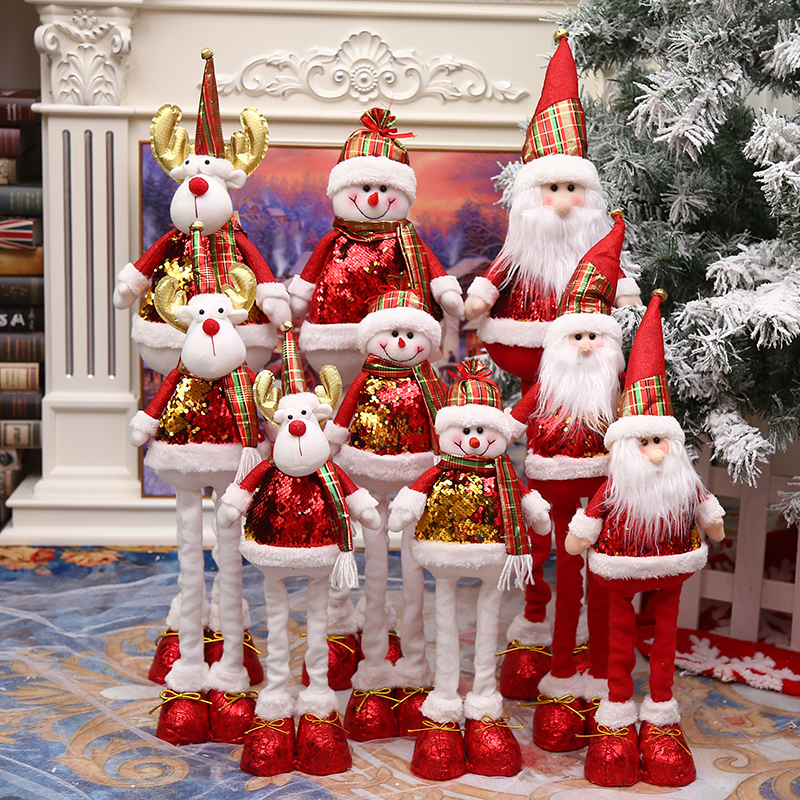 New height-adjustable Christmas dolls, Christmas decorations, extendable leg toys, Christmas gifts, and Christmas ornaments