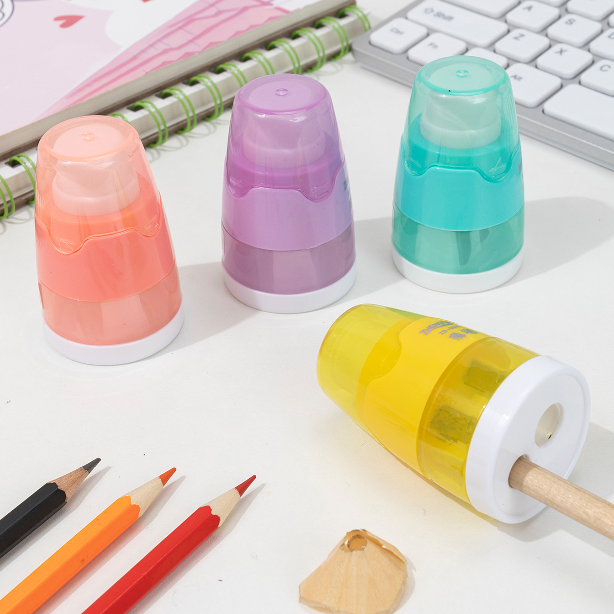 0071新款二合一桌面橡皮卷笔刀组合手动旋转削笔器学生学习耐用转笔刀