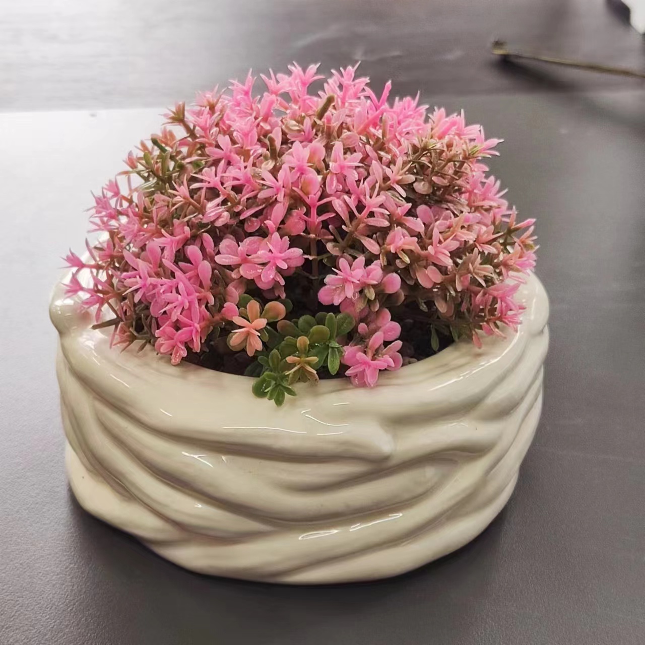 Cute small flowerpots of ceramic animals, succulents and plants Item Picture