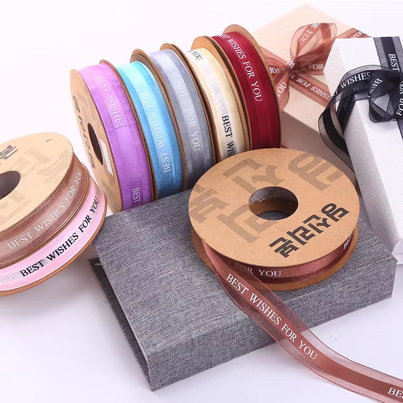 Dingxin Korean premium webbing, middle edge screen printed tape, middle printed tape, DIY ribbon, customizable LOGO edge transparent gauze tape, gift box packaging materials, hats, straw hats, clothing and accessories details Picture