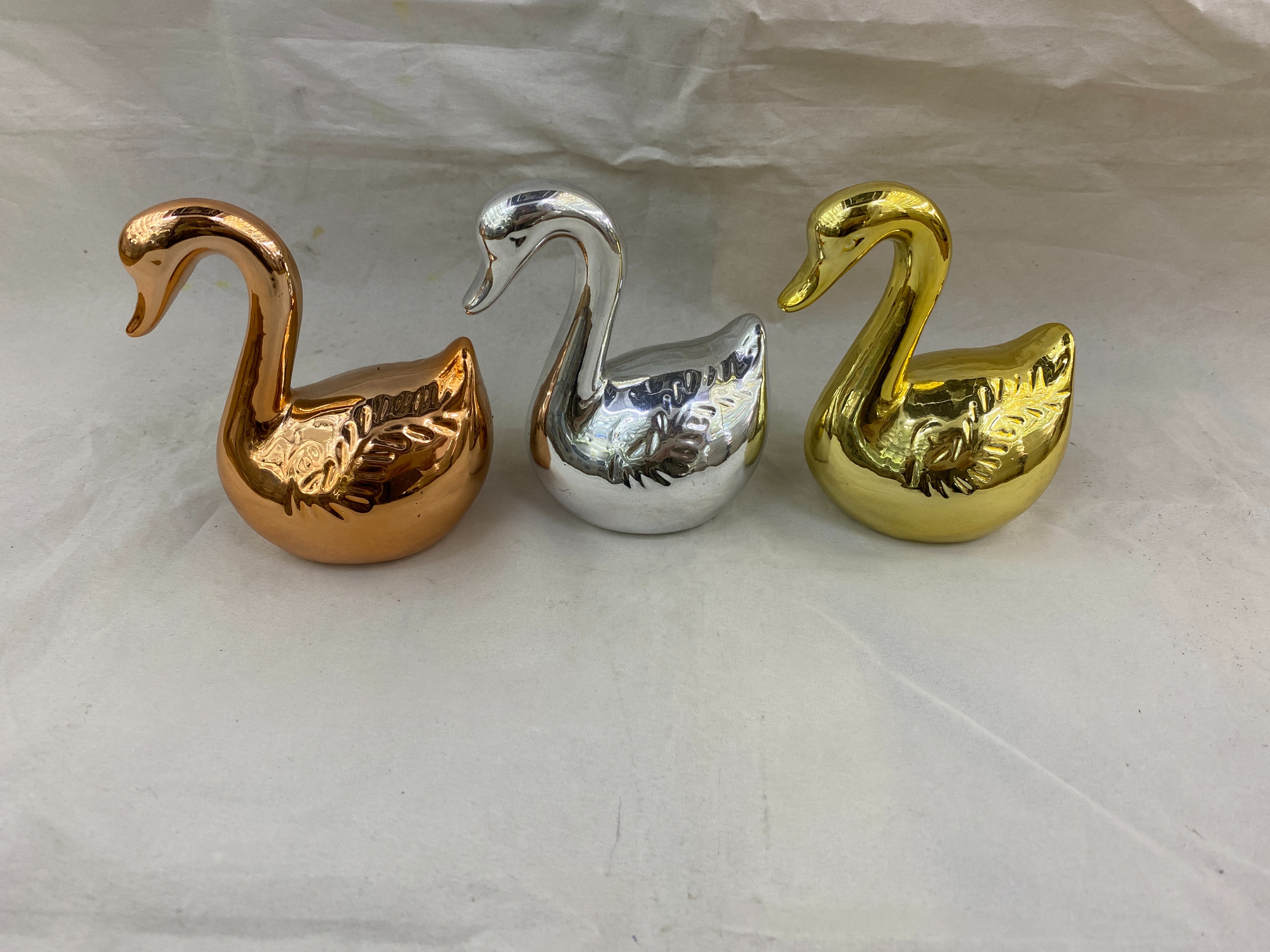 Ceramic electroplated flamingo figurines, glazed flamingo small figurines Item Picture