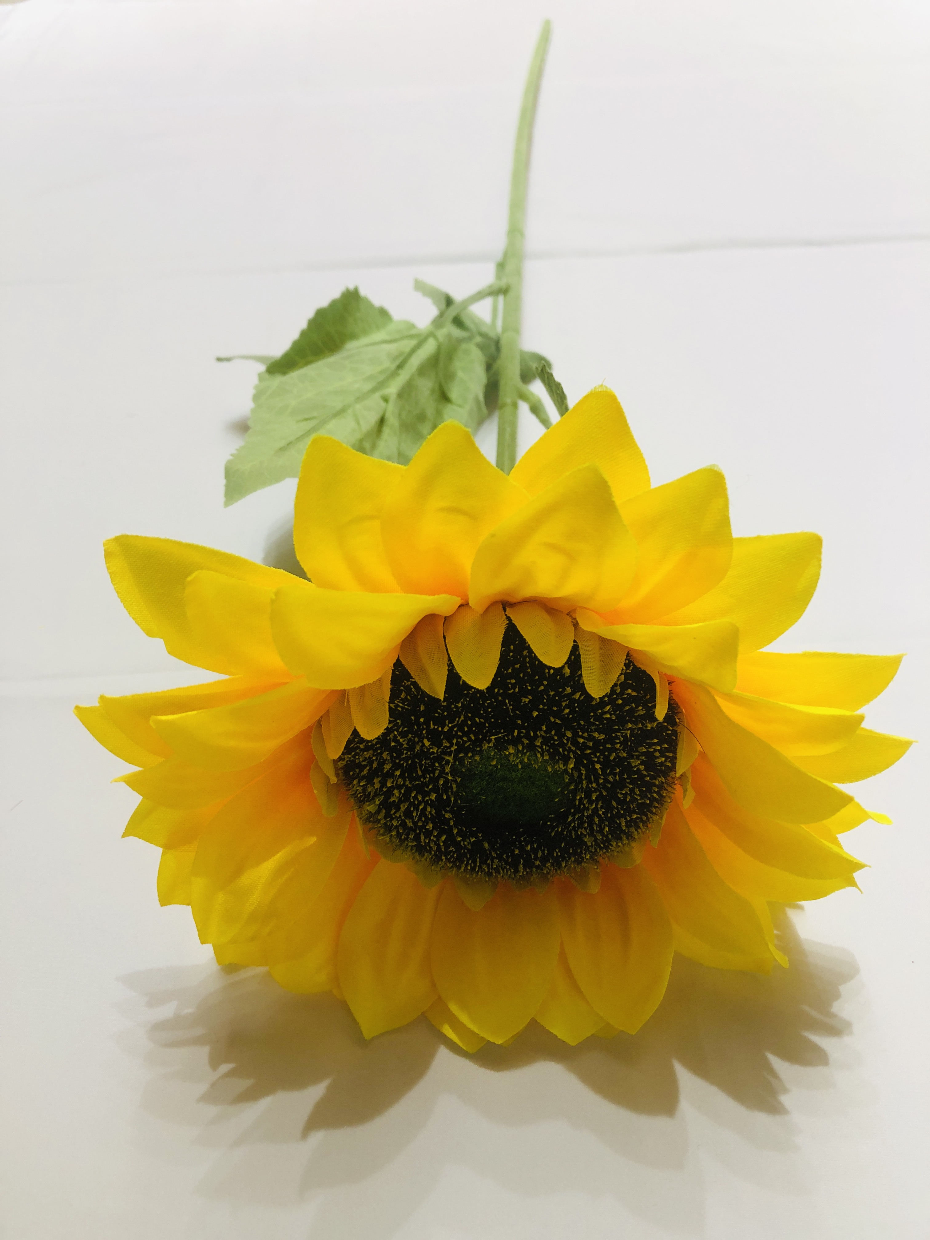 仿真向日葵餐厅台面装饰插花布艺假花婚庆装饰干花仿真植物3号3叶植毛仿真太阳花