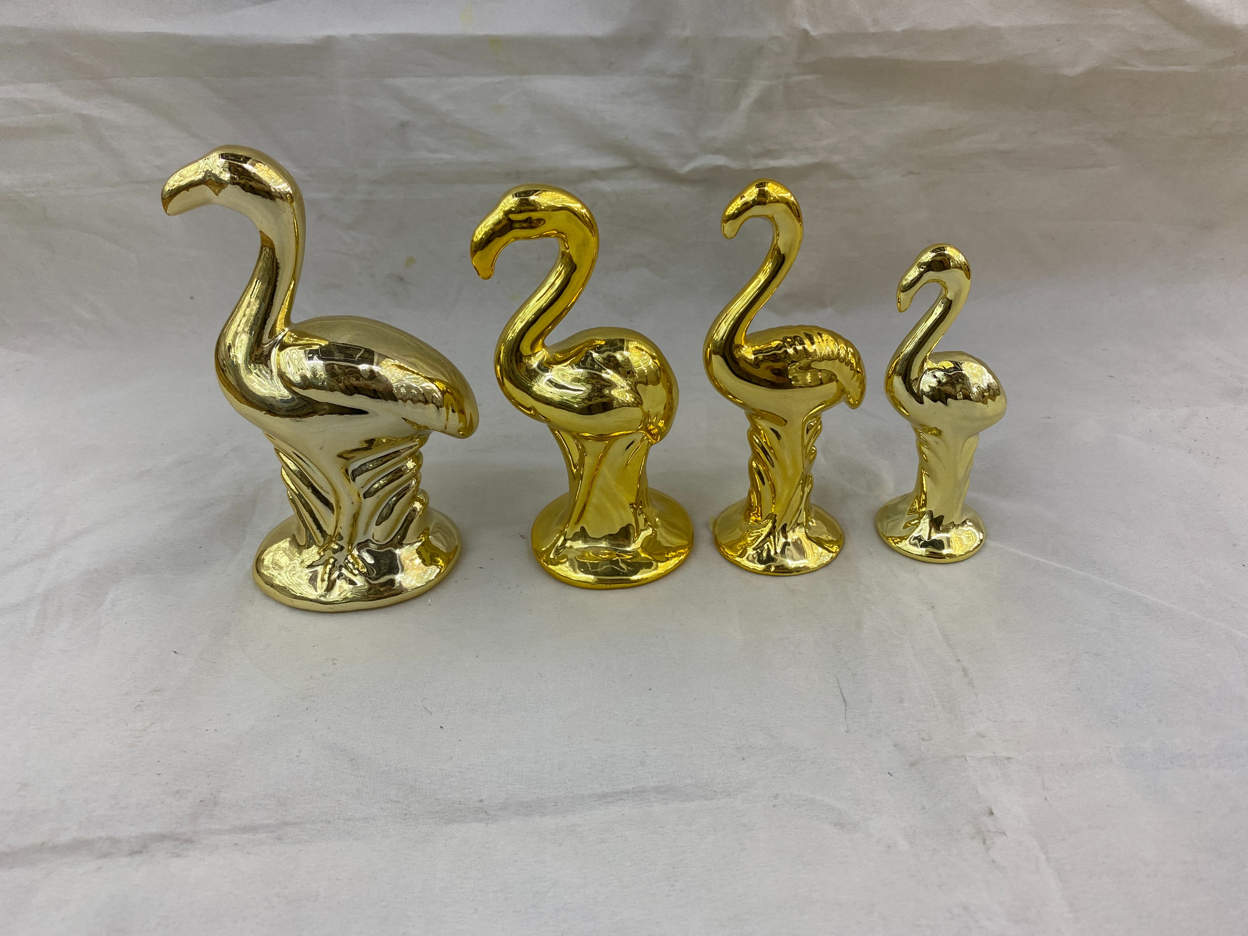 Ceramic electroplated flamingo figurines, glazed flamingo small figurines Specification image