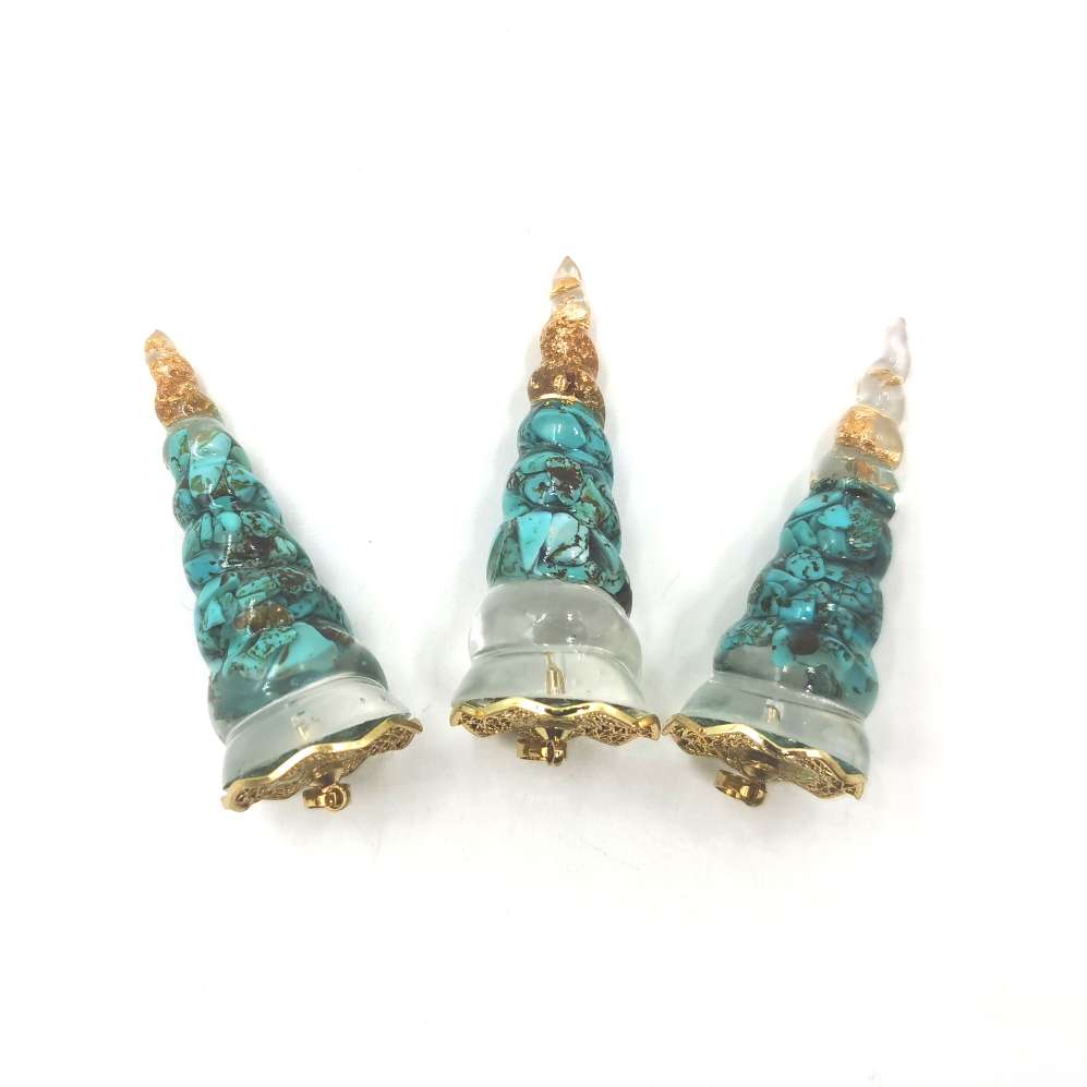 Resin pendants, copper accessories, necklaces, collars, pagoda-shaped ornaments, new and fashionable handcrafted pendants detail image 7