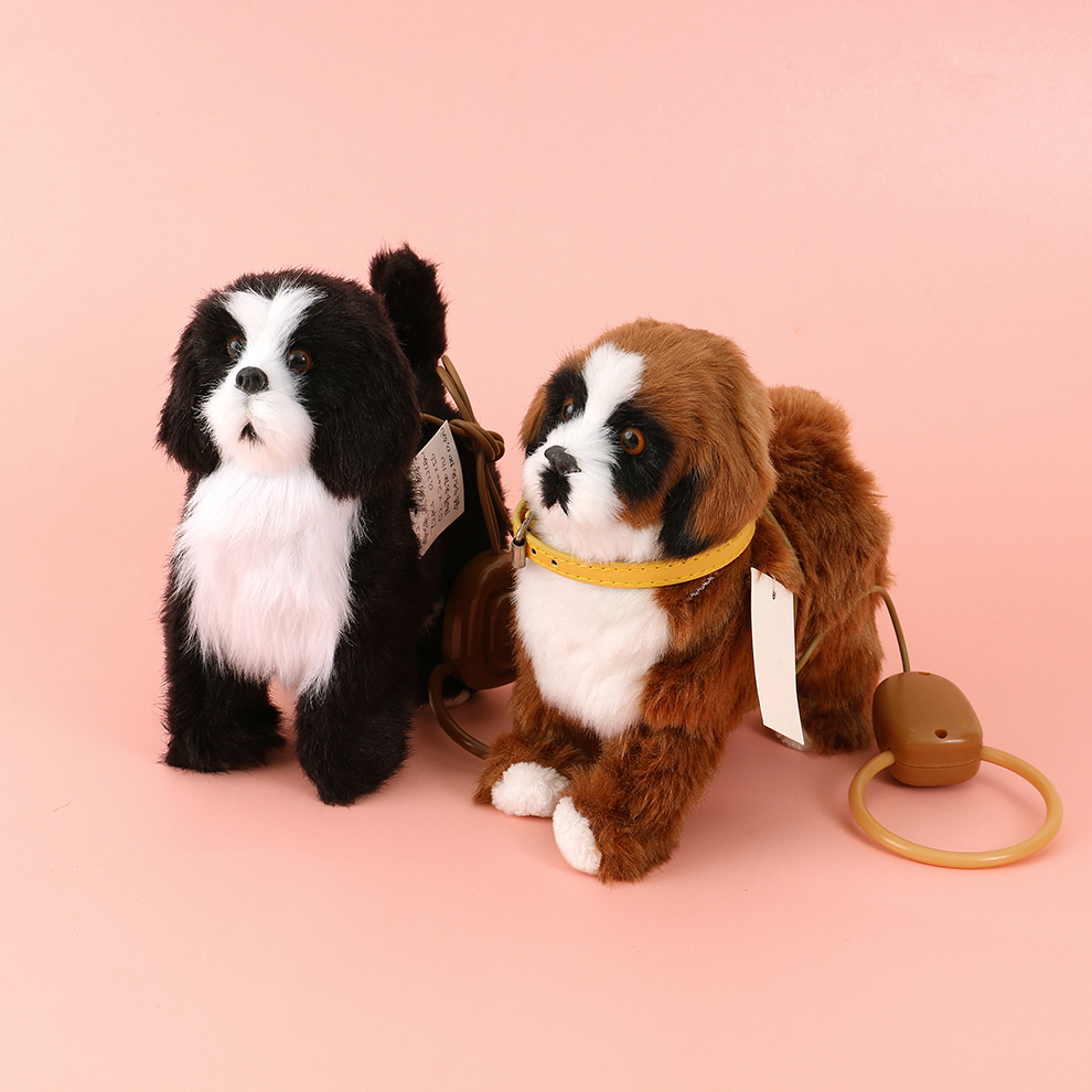 儿童仿真光感毛绒动物玩具玩偶猫咪狗电动摆件会叫会摇头新款推荐1