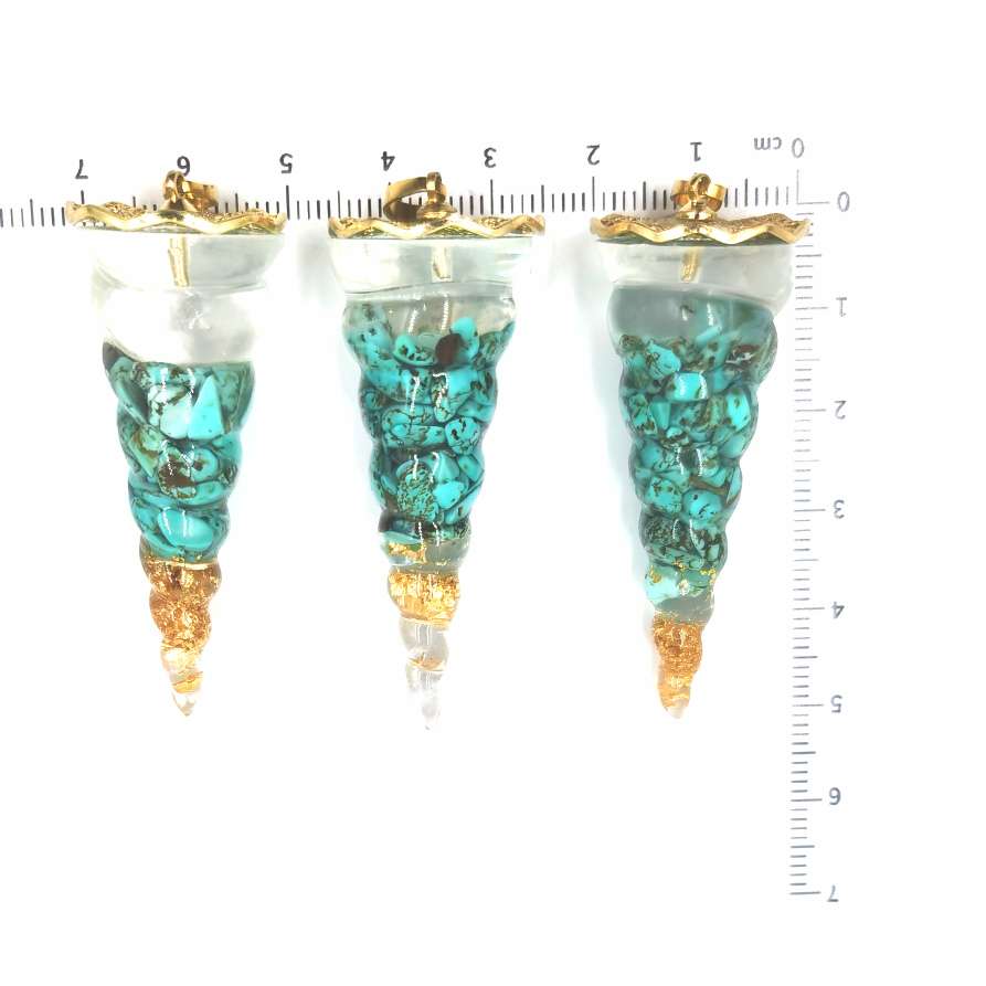 Resin pendants, copper accessories, necklaces, collars, pagoda-shaped ornaments, new and fashionable handcrafted pendants Item Picture