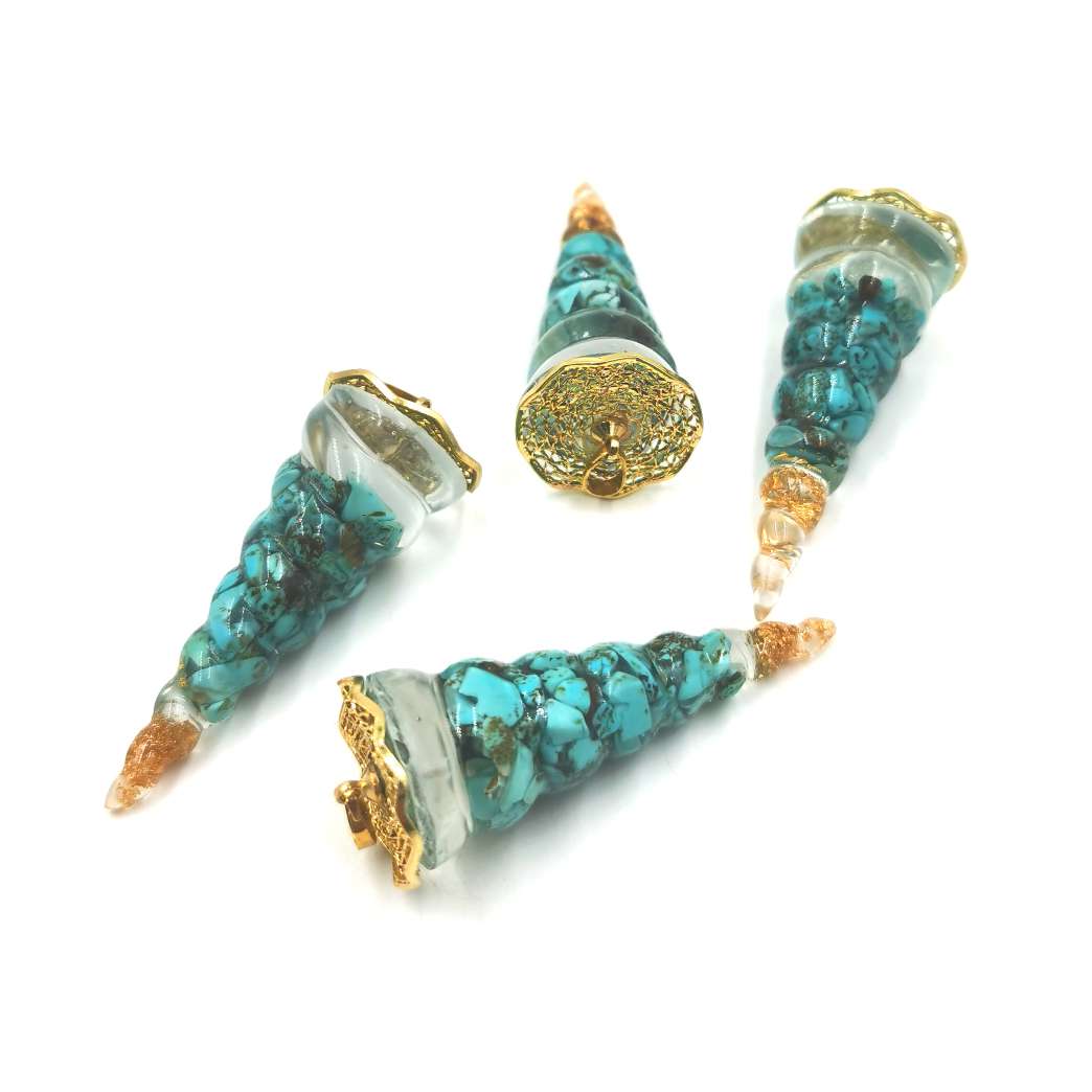 Resin pendants, copper accessories, necklaces, collars, pagoda-shaped ornaments, new and fashionable handcrafted pendants detail image 3