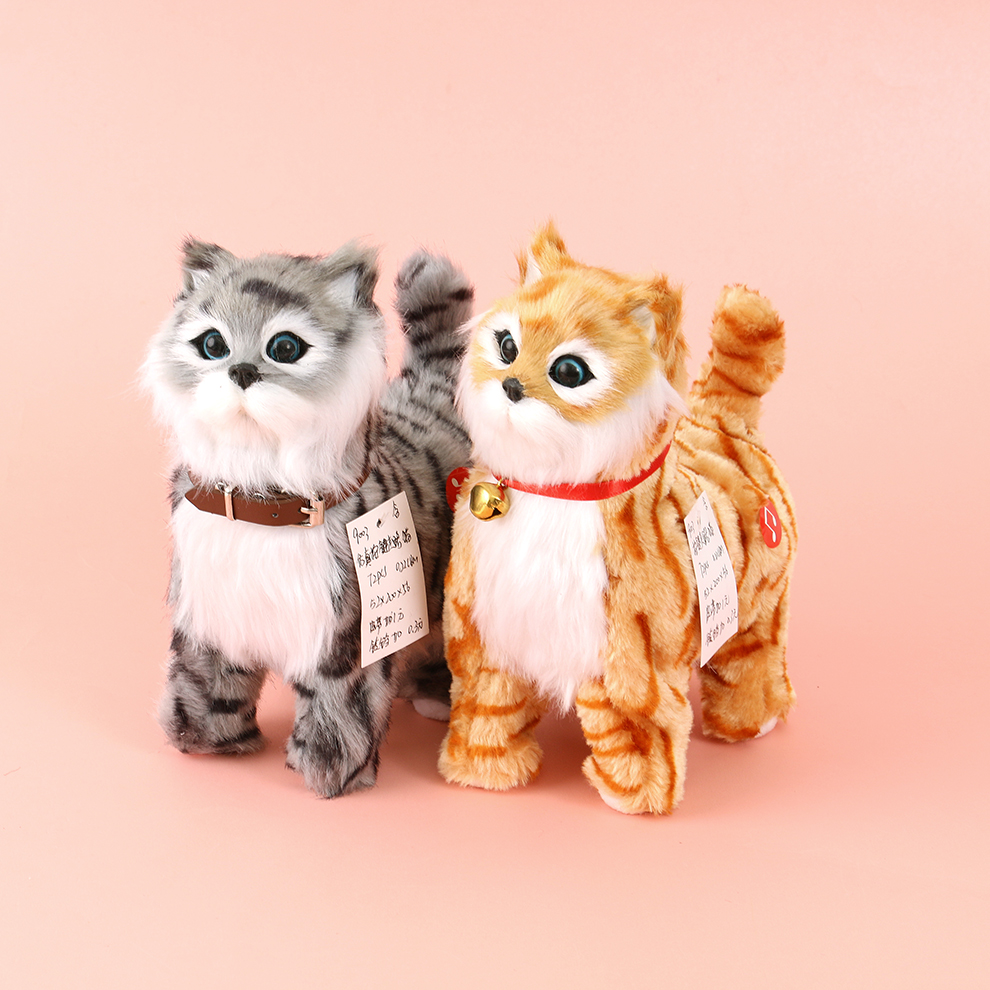 Children's simulated light-sensing plush golden animal toys, dolls for cats and dogs, electric ornaments that can bark and shake their heads, new recommendations 2