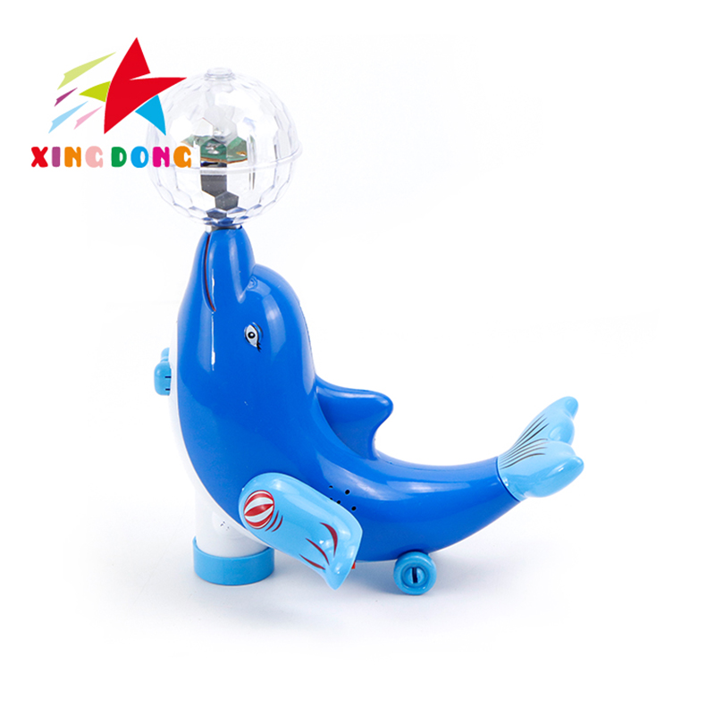 Children's swivel wheel top ball rotating luminous sea lion toy singing and dancing electric dolphin details Picture