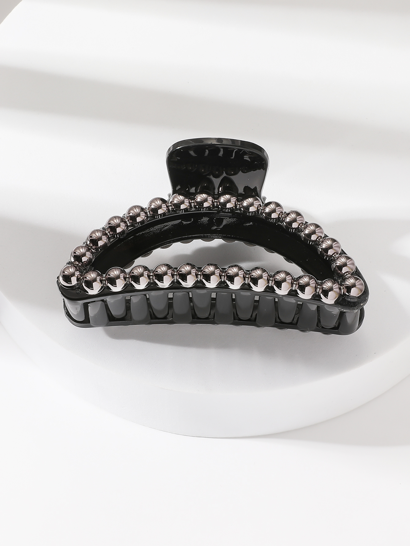 黑色珍珠新款配色ps塑料材质磨砂抓夹发夹简约龙骨发爪华欣饰品303