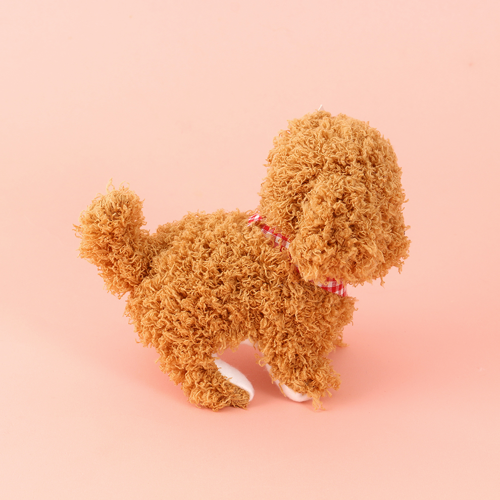 Children's toys, simulation dolls, checkered wipes, can walk and call, electronic pets, electric plush dogs, cats, boys, girls, 1 details Picture