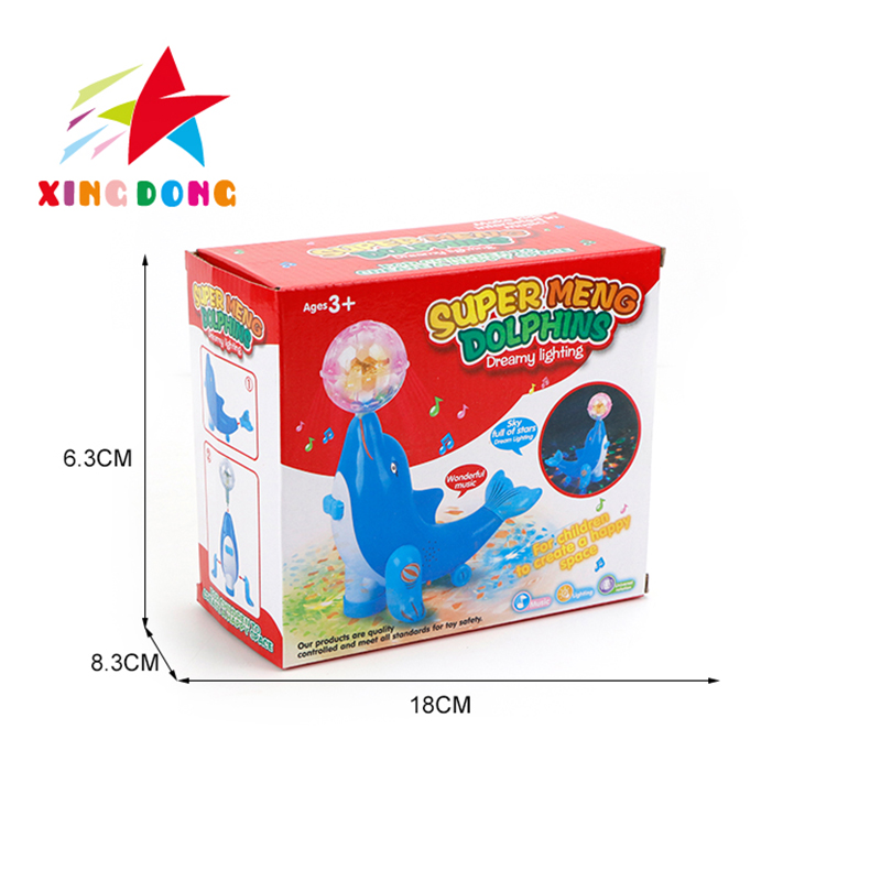 Children's swivel wheel top ball rotating luminous sea lion toy singing and dancing electric dolphin Application Scenario