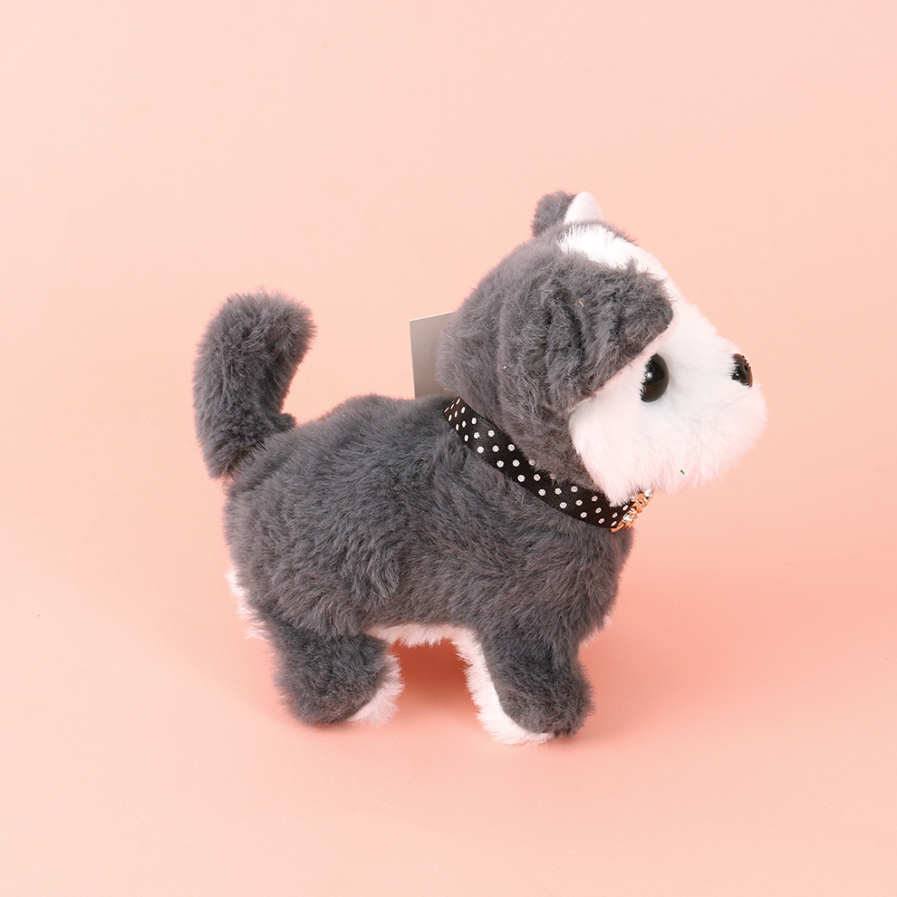Children's toys, simulation dolls, can walk and bark, electronic pets, electric black collars, plush dogs, cats, boys and girls details Picture