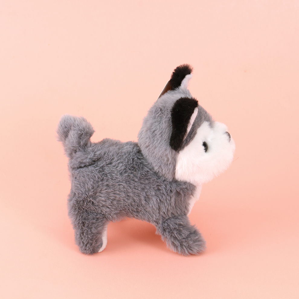 Children's toys, simulation dolls, can walk and bark, electronic pets, electric plush, grey puppies, kittens, boys, girls, 1 details Picture