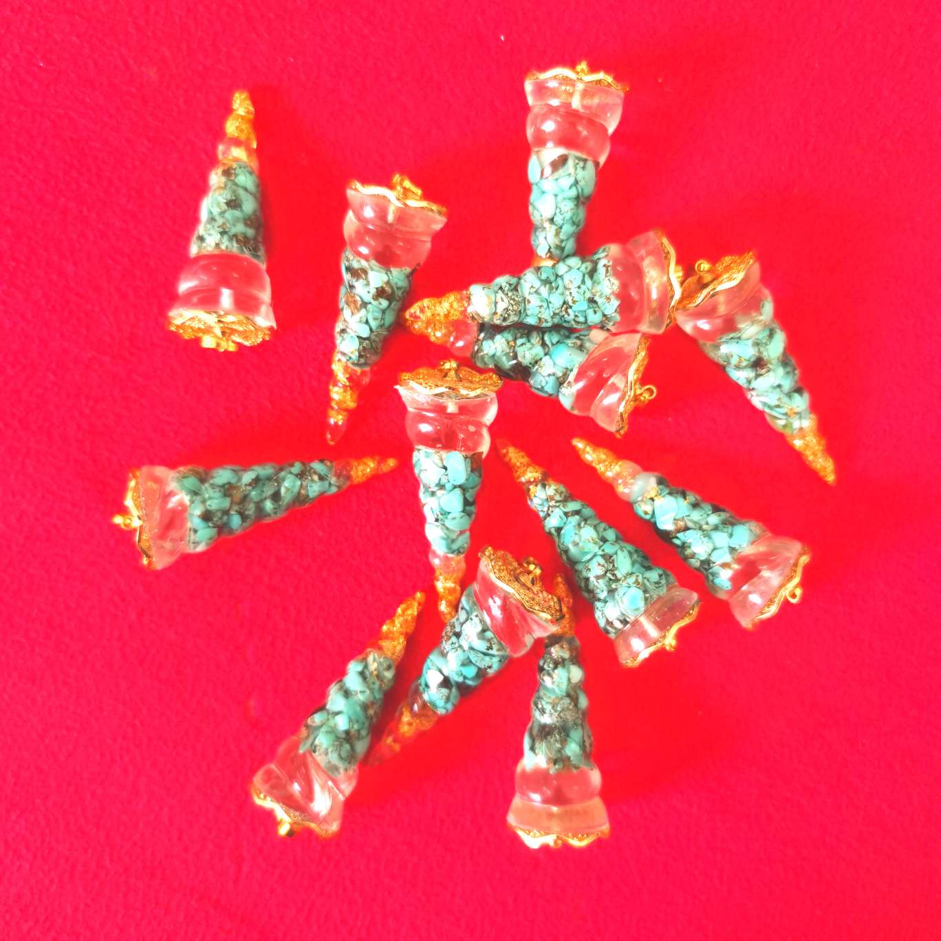 Resin pendants, copper accessories, necklaces, collars, pagoda-shaped ornaments, new and fashionable handcrafted pendants detail image 2