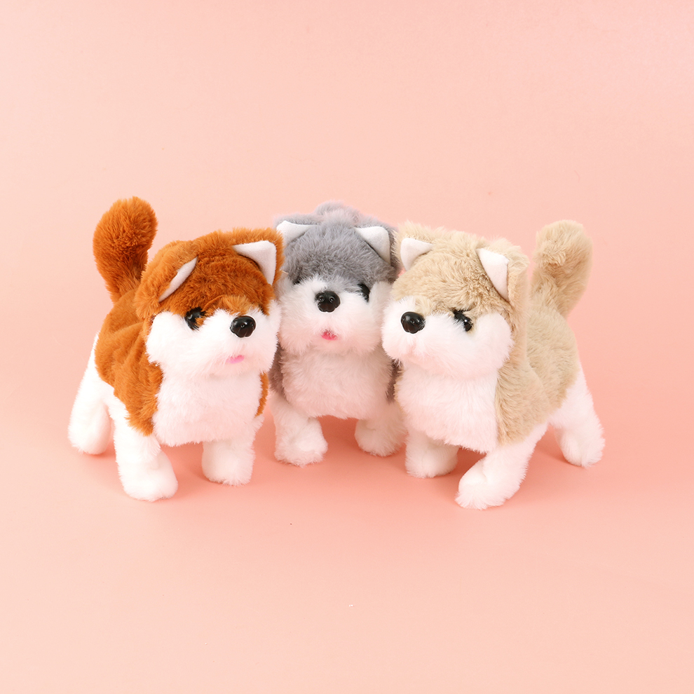 Children's simulation light-sensing plush three-color animal toys, dolls for cats and dogs, electric ornaments that can bark and shake their heads, new recommendations 1 details Picture