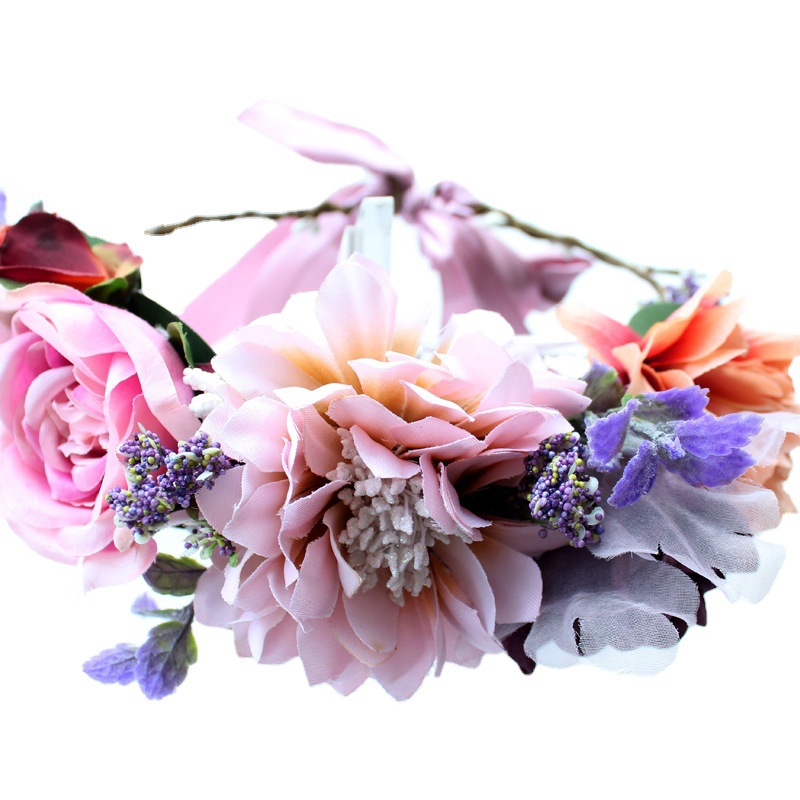Jialan flower rings, bride flower rings, simulated rose flower headwear, hair accessories, wedding dress accessories in stock for wholesale Item Picture