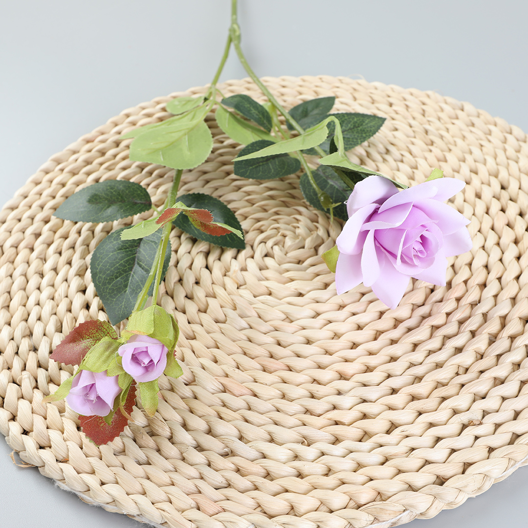 High-quality purple silk flower vintage rose artificial silk flower wedding decoration details Picture