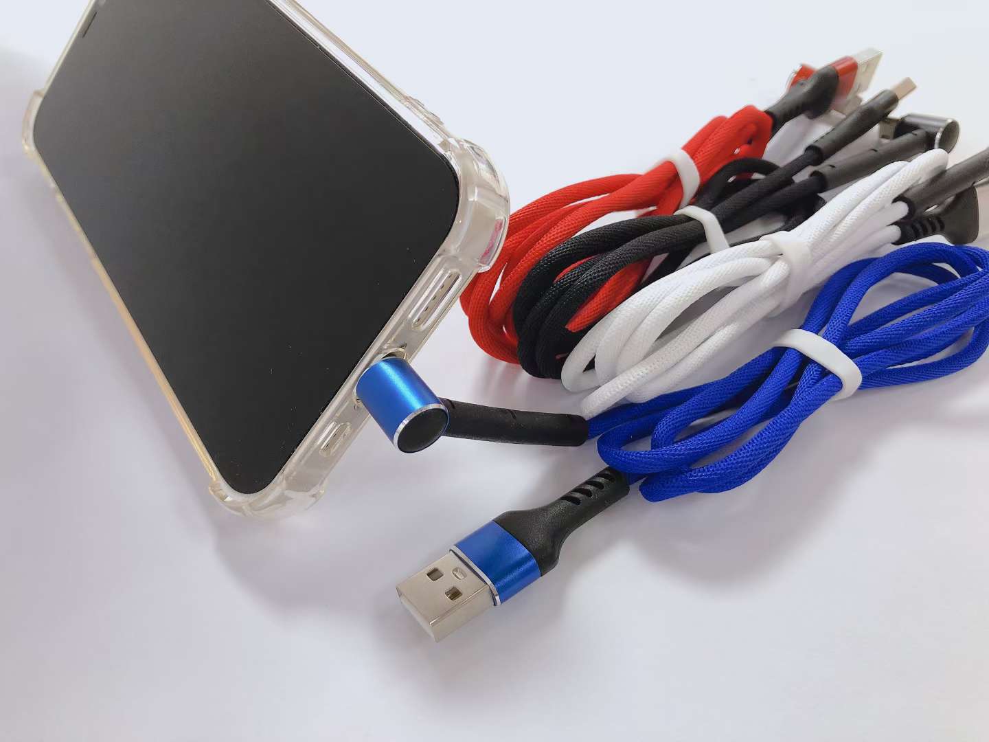 Fabric stand, mobile phone data cable stand, charging two-in-one details Picture