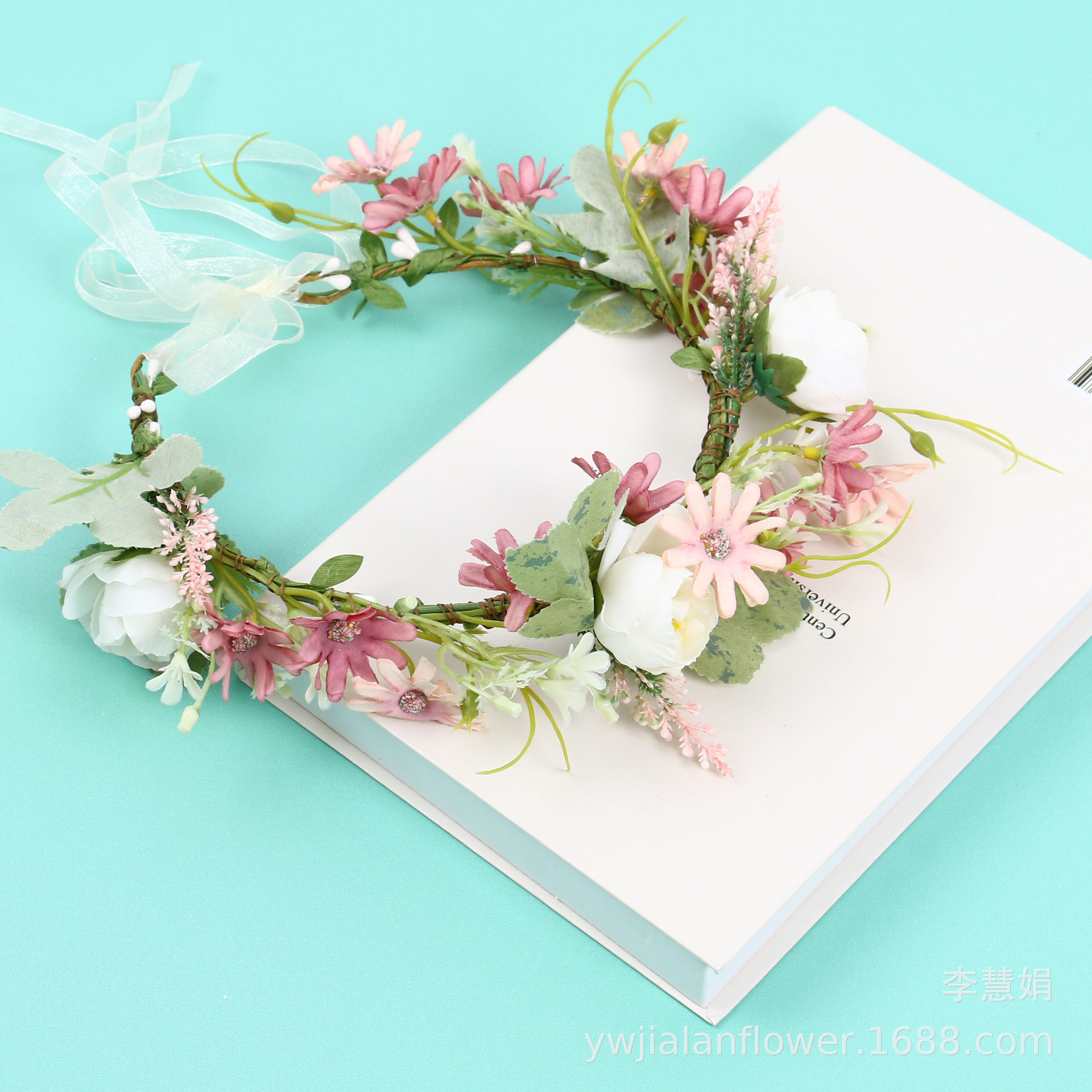 Jialan's new 2023 collection features a fresh Daisy wreath, a simple Korean princess sweet hairband, and a forest girl style travel photo prop details Picture