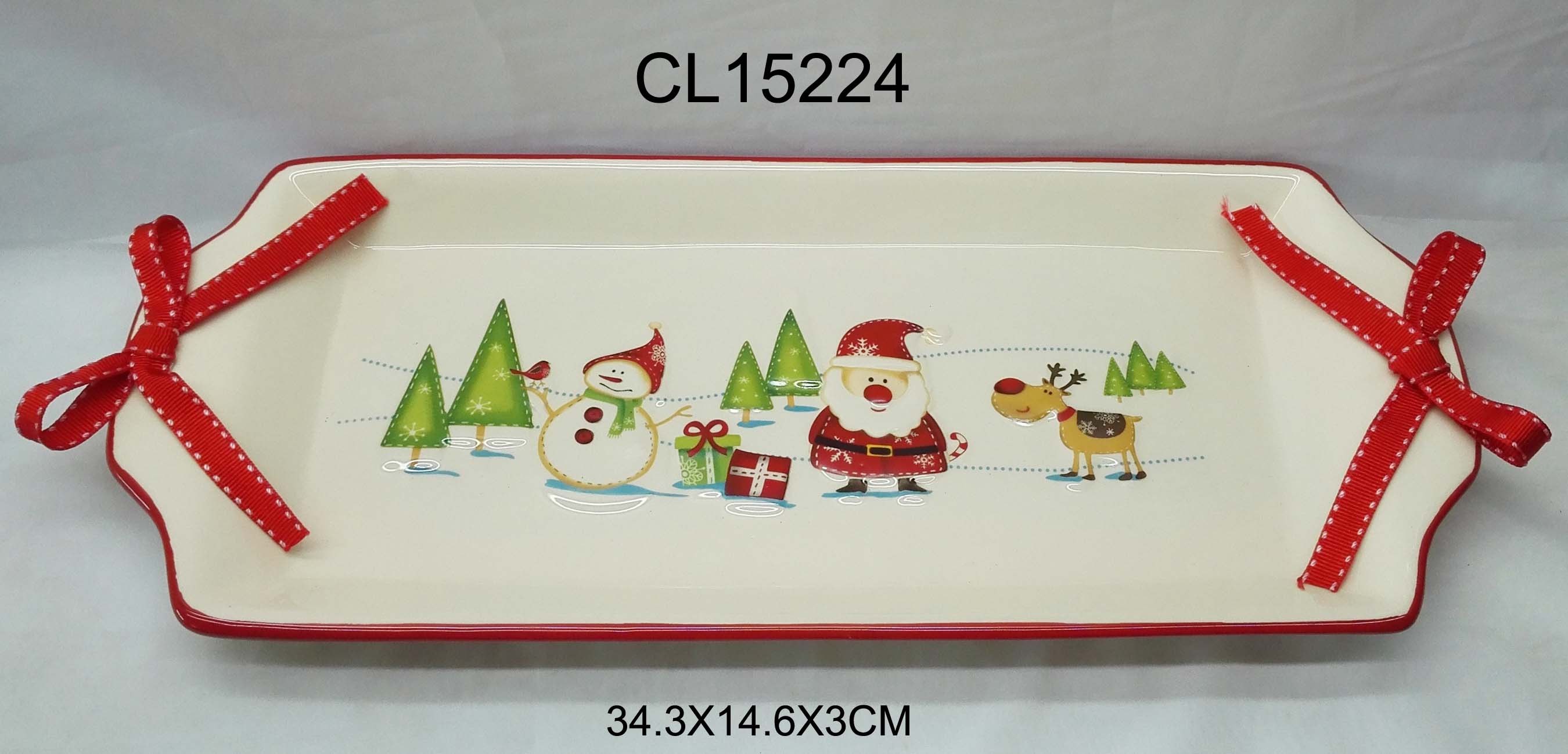 圣诞节盘子 陶瓷圣诞节 圣诞节奶杯 调味瓶 圣诞糖罐  飘带图