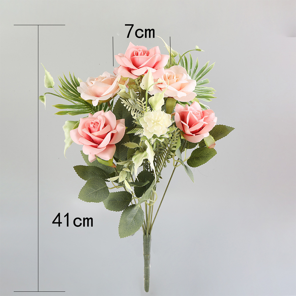9-head silk flower bouquet, artificial rose, wedding center decoration Specification image
