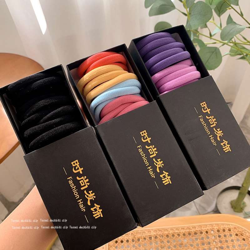 Japanese and Korean simple, high-elasticity and durable hair tie 2022 New style, thick leather band for women's ponytail hair tie, hair tie 06