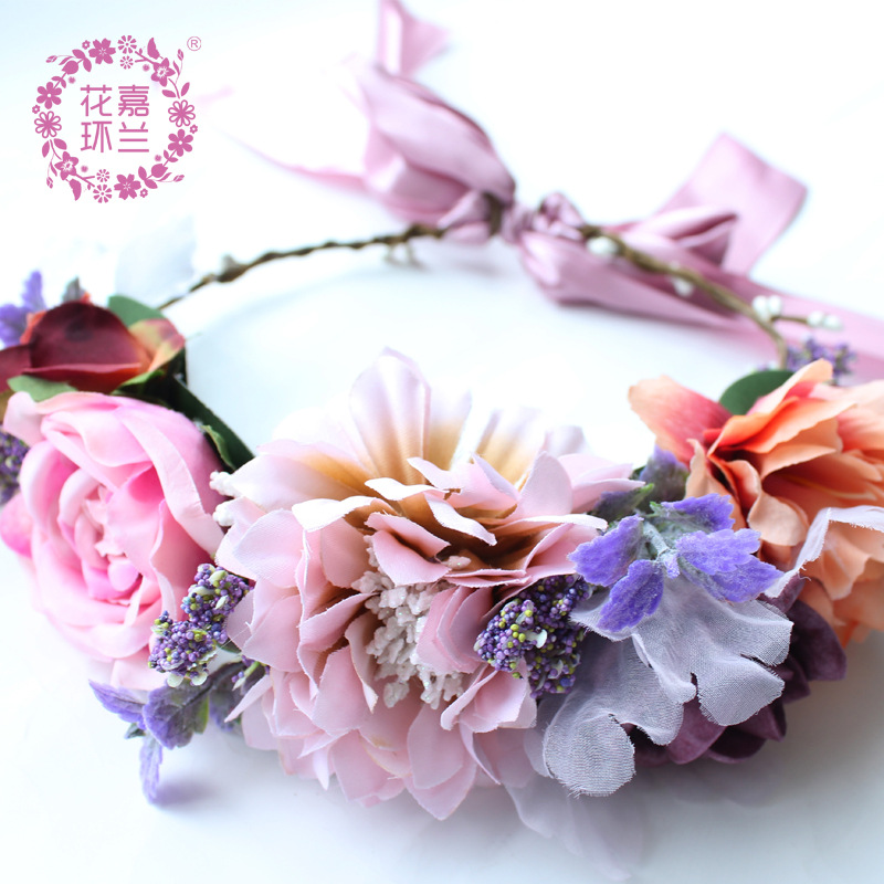 Jialan flower rings, bride flower rings, simulated rose flower headwear, hair accessories, wedding dress accessories in stock for wholesale Application Scenario