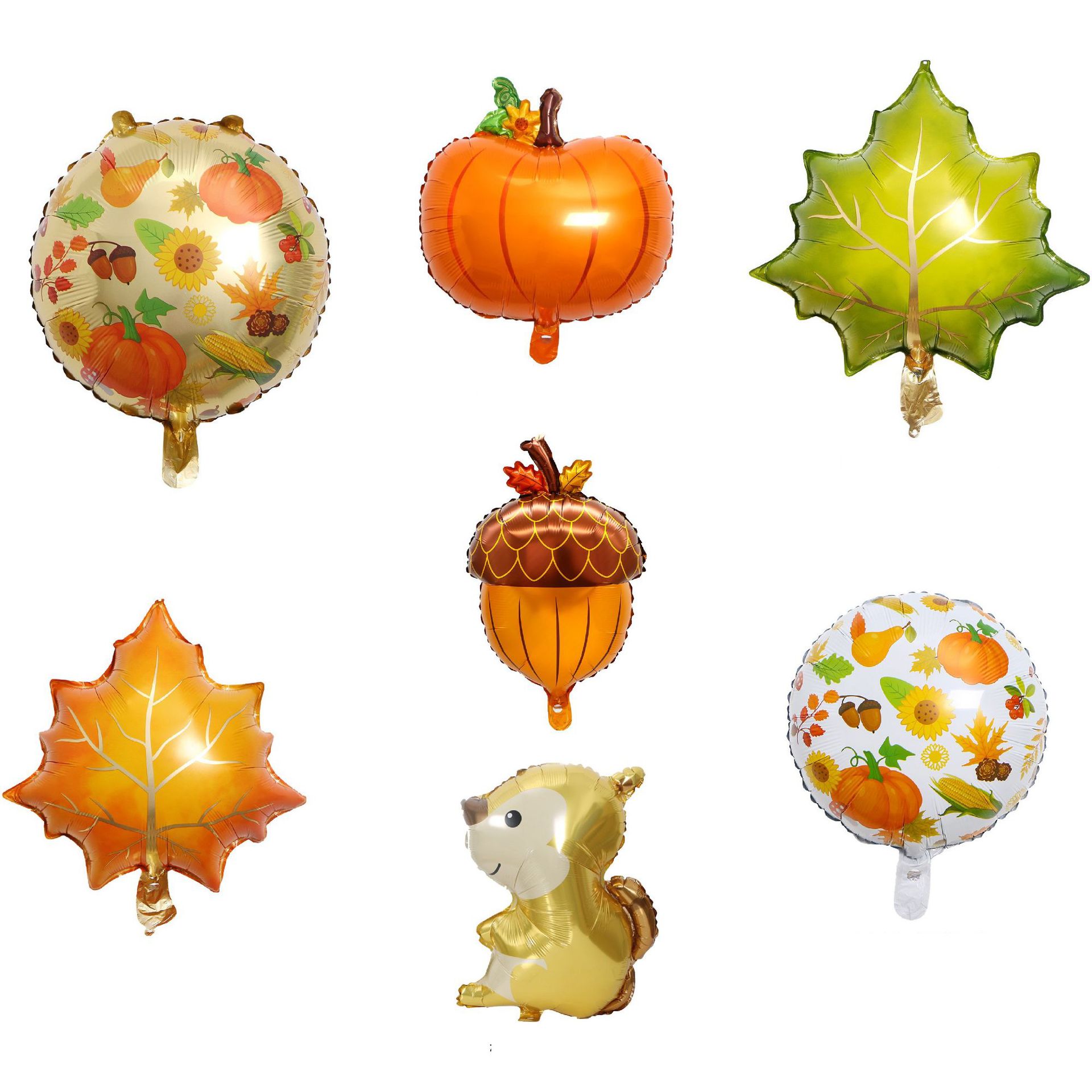 Cross-border aluminum film balloons, maple leaf squirrels, Thanksgiving party decoration, birthday balloon arrangement, wholesale, street vending