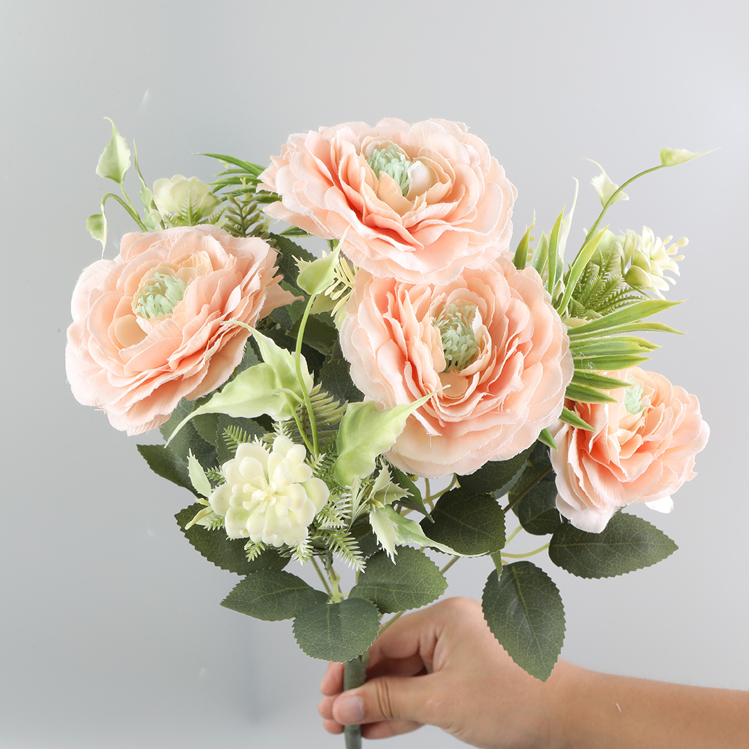 Nine artificial pumpkin flowers for wedding center decoration details Picture