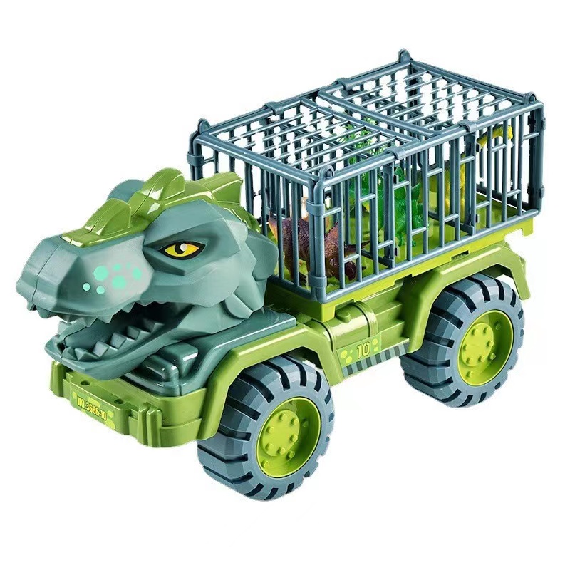 Extra-large dinosaur transport vehicle children's toy set, boy Tyrannosaurus rex Triceratops car, solid dinosaur, durable to drop Item Picture