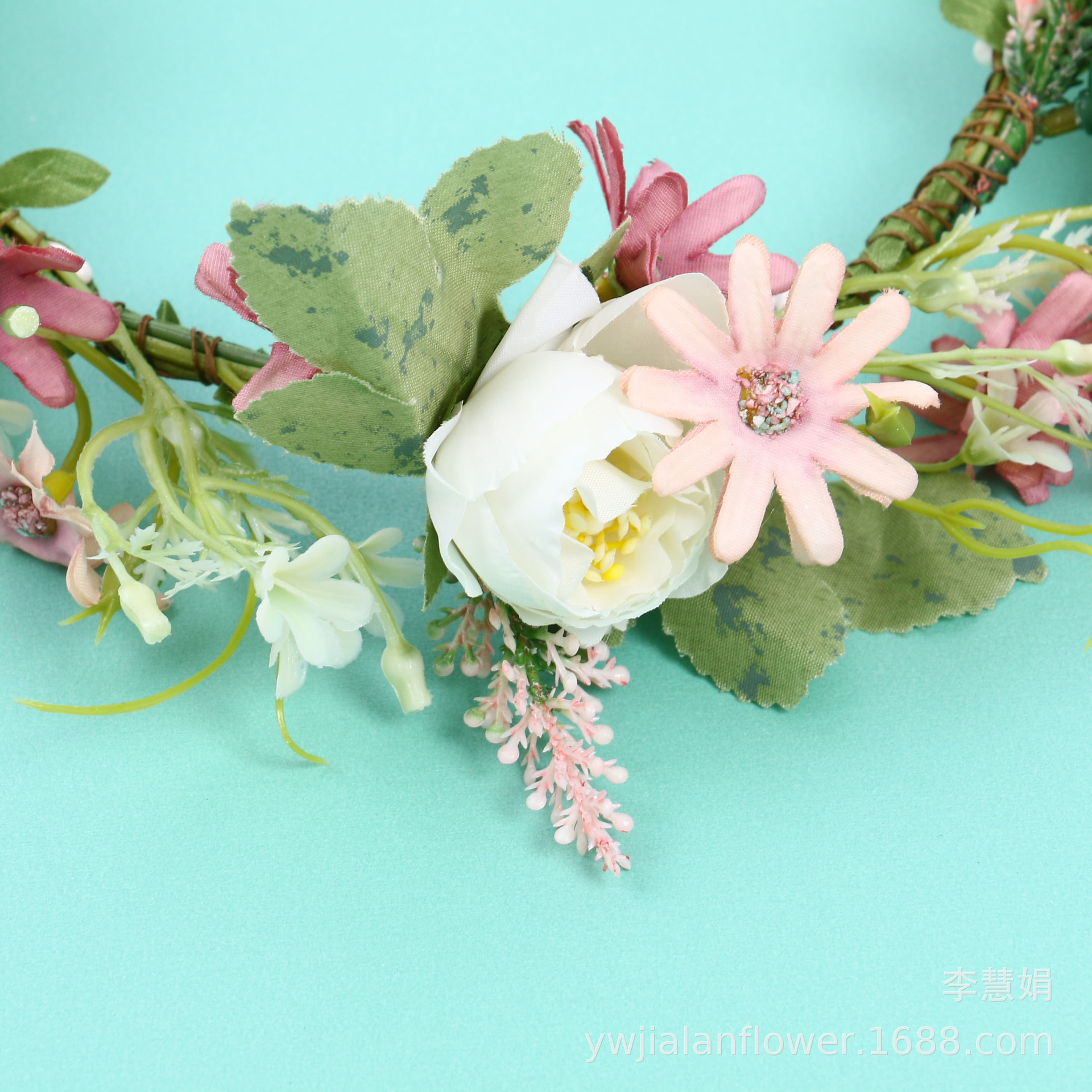 Jialan's new 2023 collection features a fresh Daisy wreath, a simple Korean princess sweet hairband, and a forest girl style travel photo prop Specification image