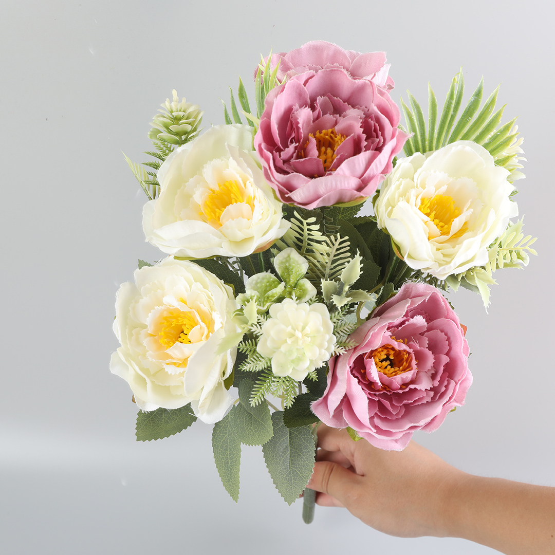 Nine artificial flower dealers held a wedding with artificial leaves and flower center accessories Item Picture