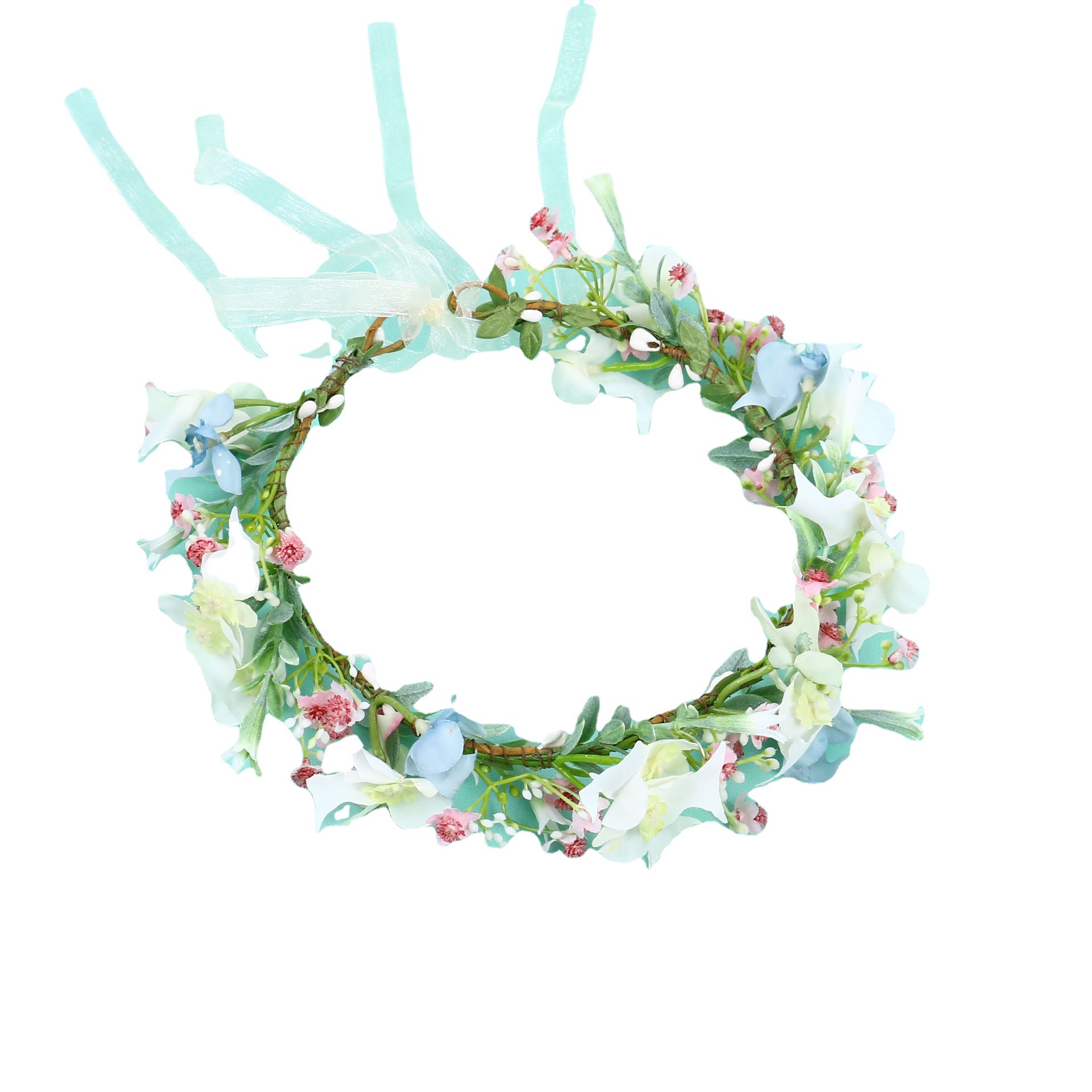 Jia LAN Hua Huan Sen Women's series of realistic flower garlands, headwear and hair accessories, seaside vacation headwear, photo studio photography, bride and bridesmaid accessories Item Picture