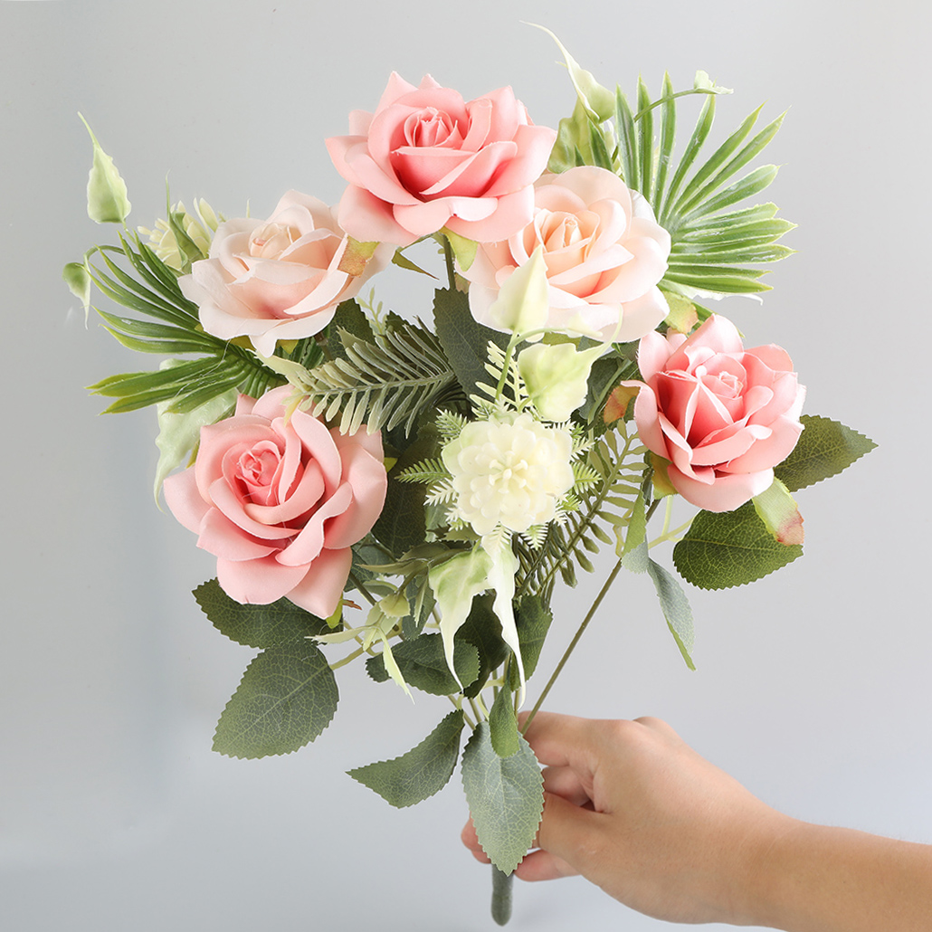 9-head silk flower bouquet, artificial rose, wedding center decoration Application Scenario