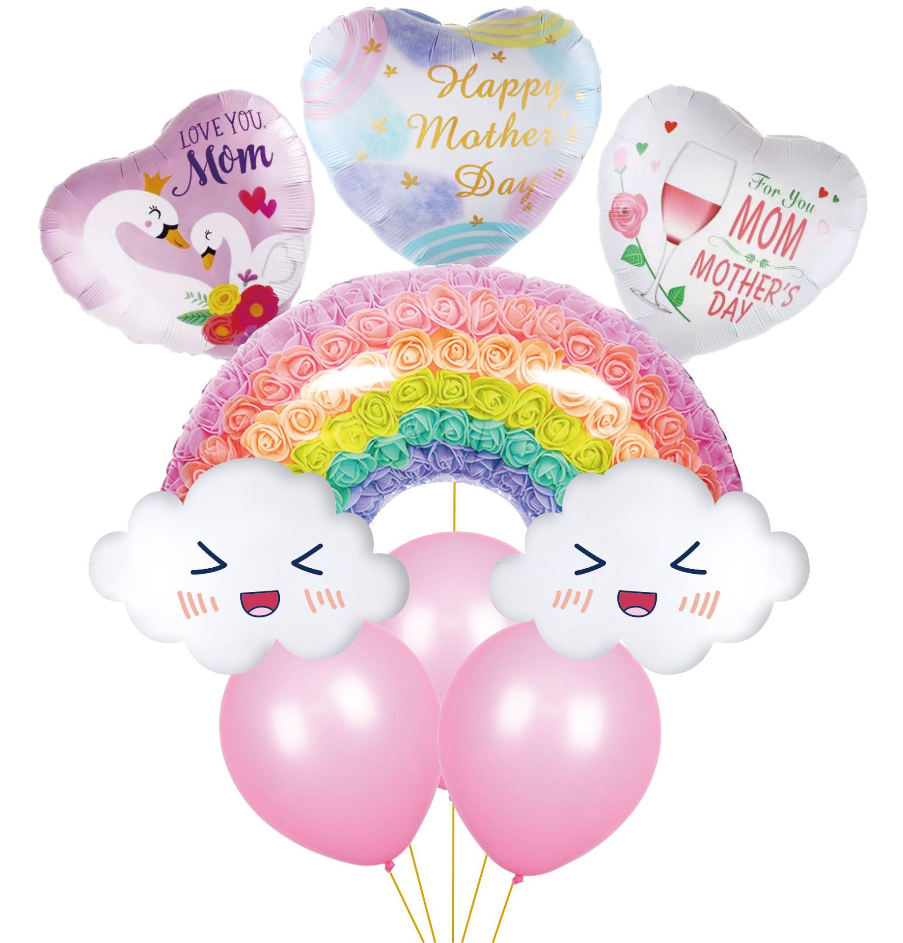 Balloon set birthday scene decoration, aluminum film balloon floating air ball first birthday decoration, engagement banquet decoration details Picture