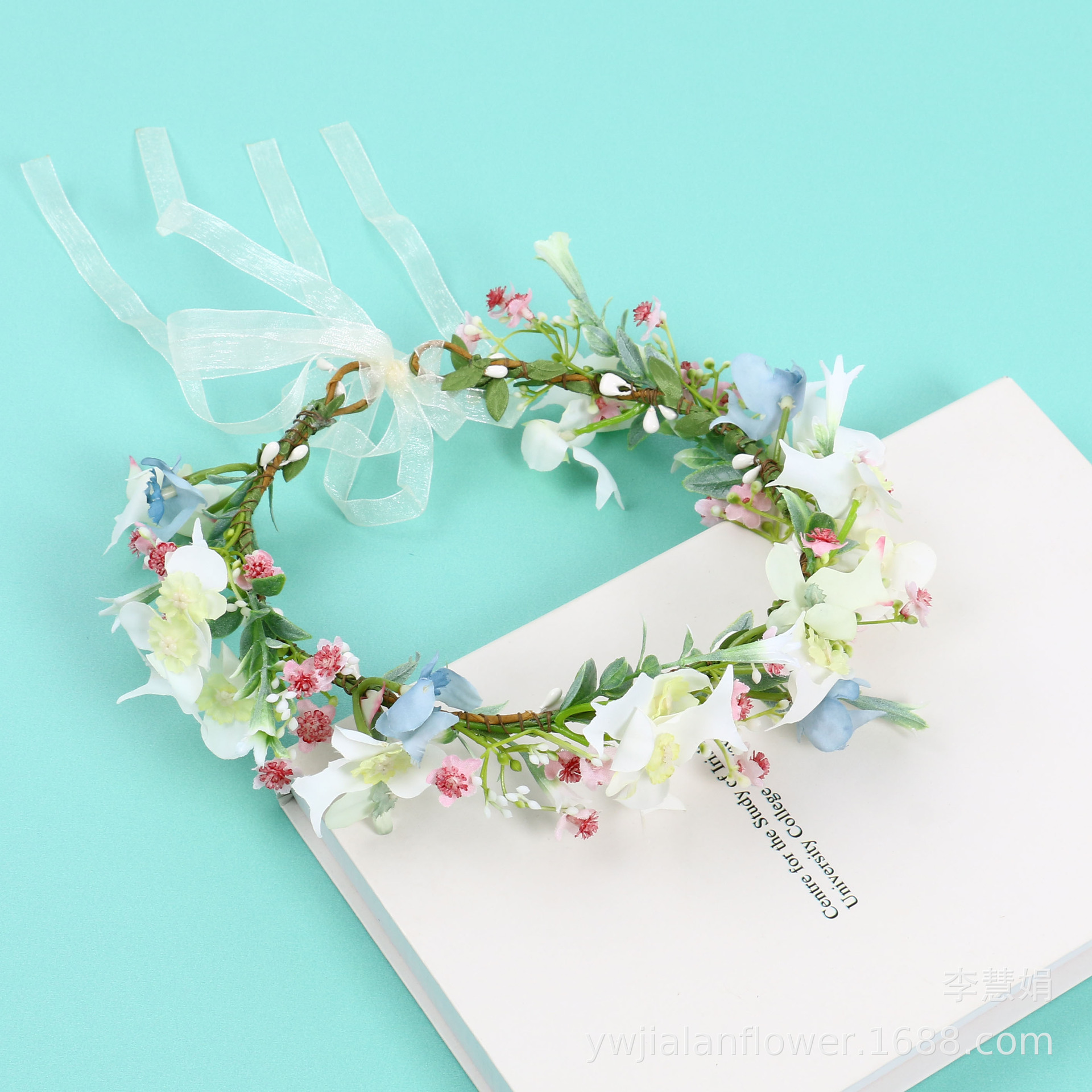 Jia LAN Hua Huan Sen Women's series of realistic flower garlands, headwear and hair accessories, seaside vacation headwear, photo studio photography, bride and bridesmaid accessories Application Scenario
