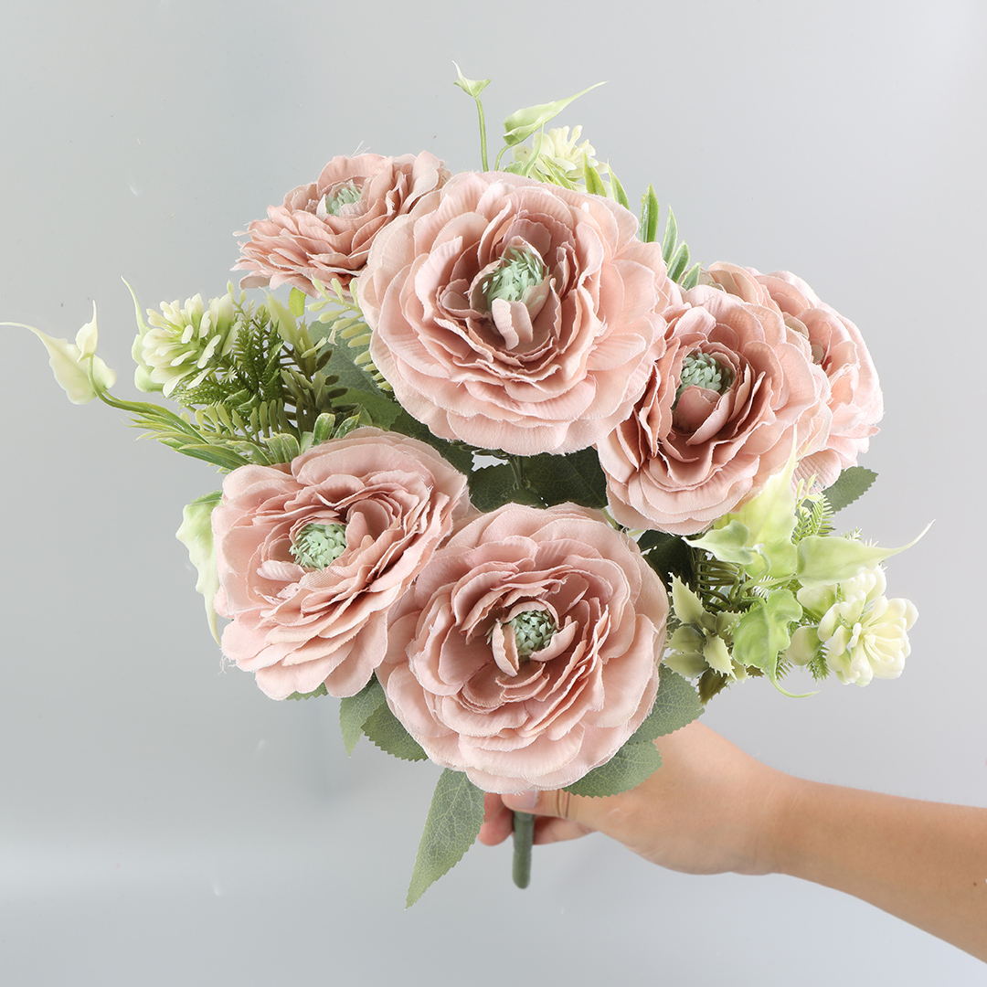 Nine artificial pumpkin flowers for wedding center decoration