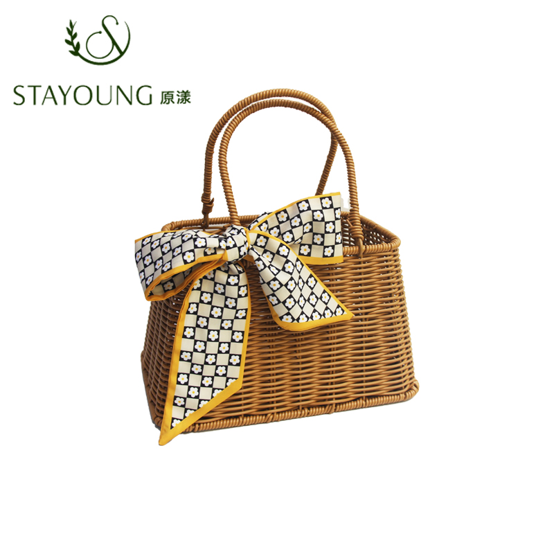 Plastic rattan gift basket, gift storage, gift packaging Item Picture