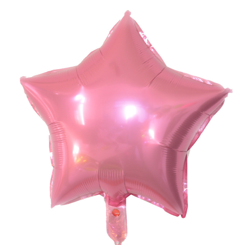 18-inch five-pointed star aluminum film balloon light board, single-color birthday, wedding, festival, party decoration and arrangement aluminum foil balloons details Picture