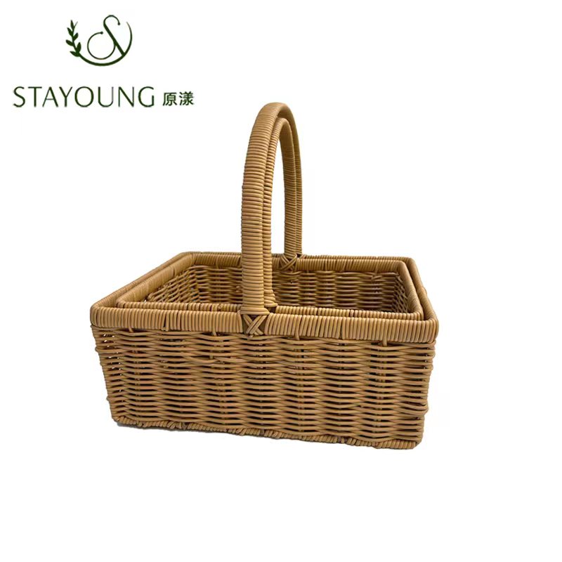 A large two-piece plastic vine fruit basket set Item Picture