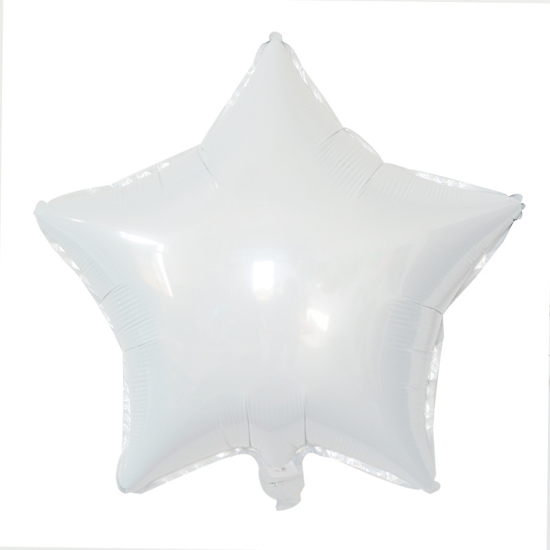 18-inch five-pointed star aluminum film balloon light board, single-color birthday, wedding, festival, party decoration and arrangement aluminum foil balloons Item Picture