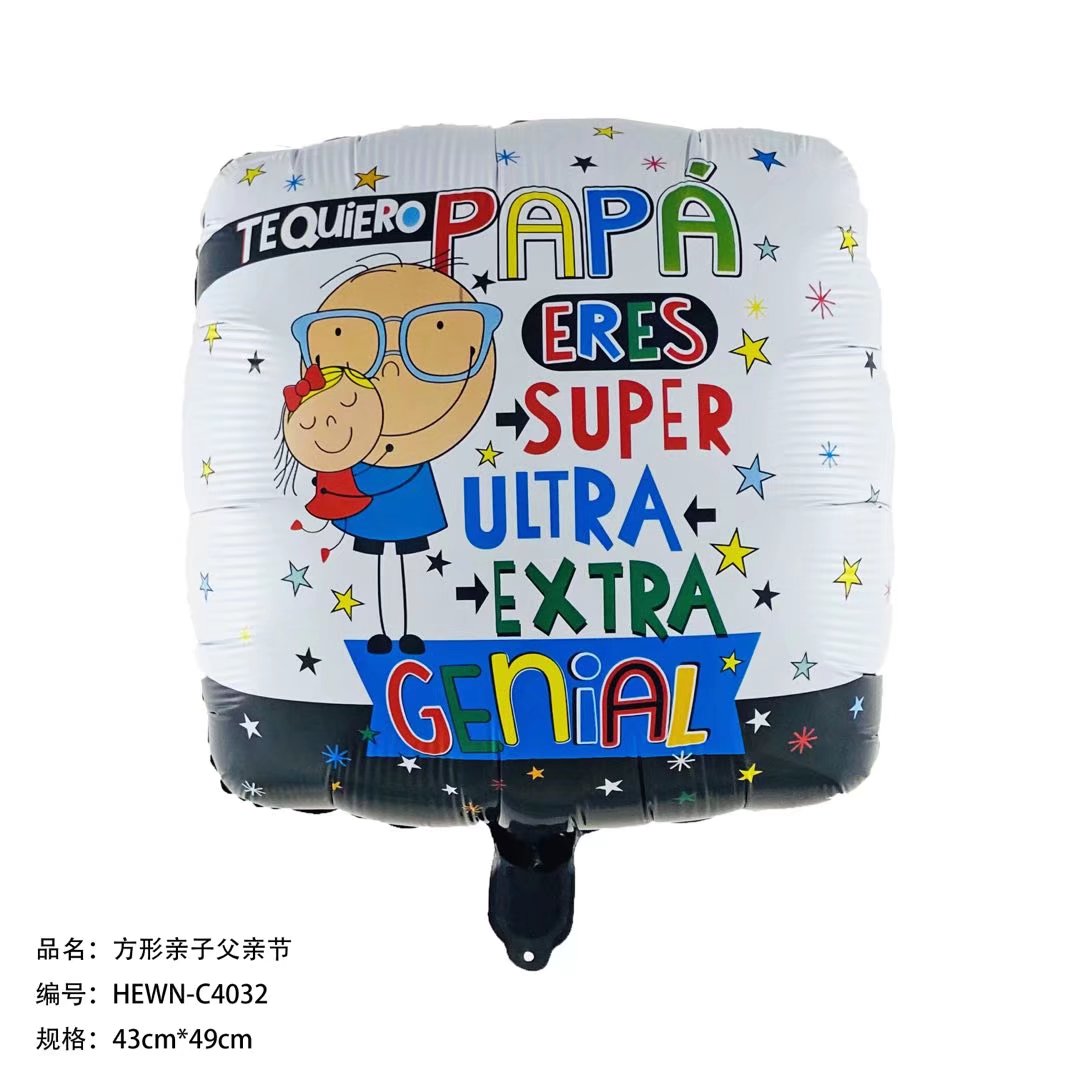 18-inch Father's Day balloon square Spanish "I Love You" aluminum film balloon Spanish blessing words Specification image