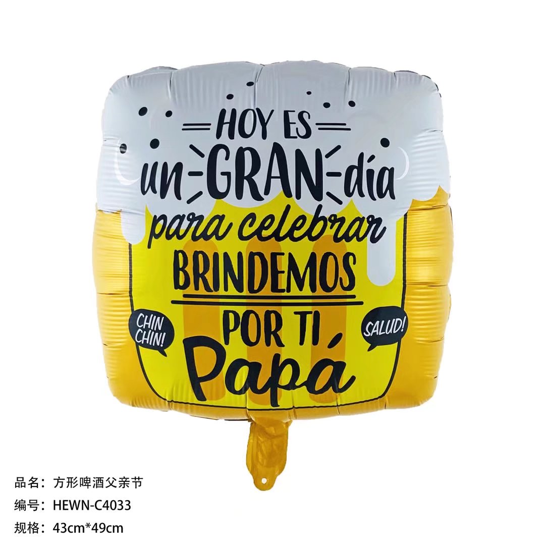 18-inch Father's Day balloon square Spanish "I Love You" aluminum film balloon Spanish blessing words Item Picture