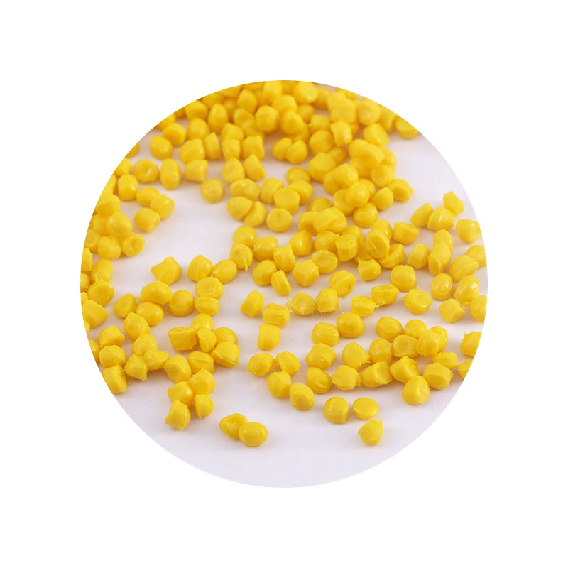 自产自销 注塑用PVC黄色硬质塑料粒子 高亮度塑料颗粒 PVC颗粒详情图4